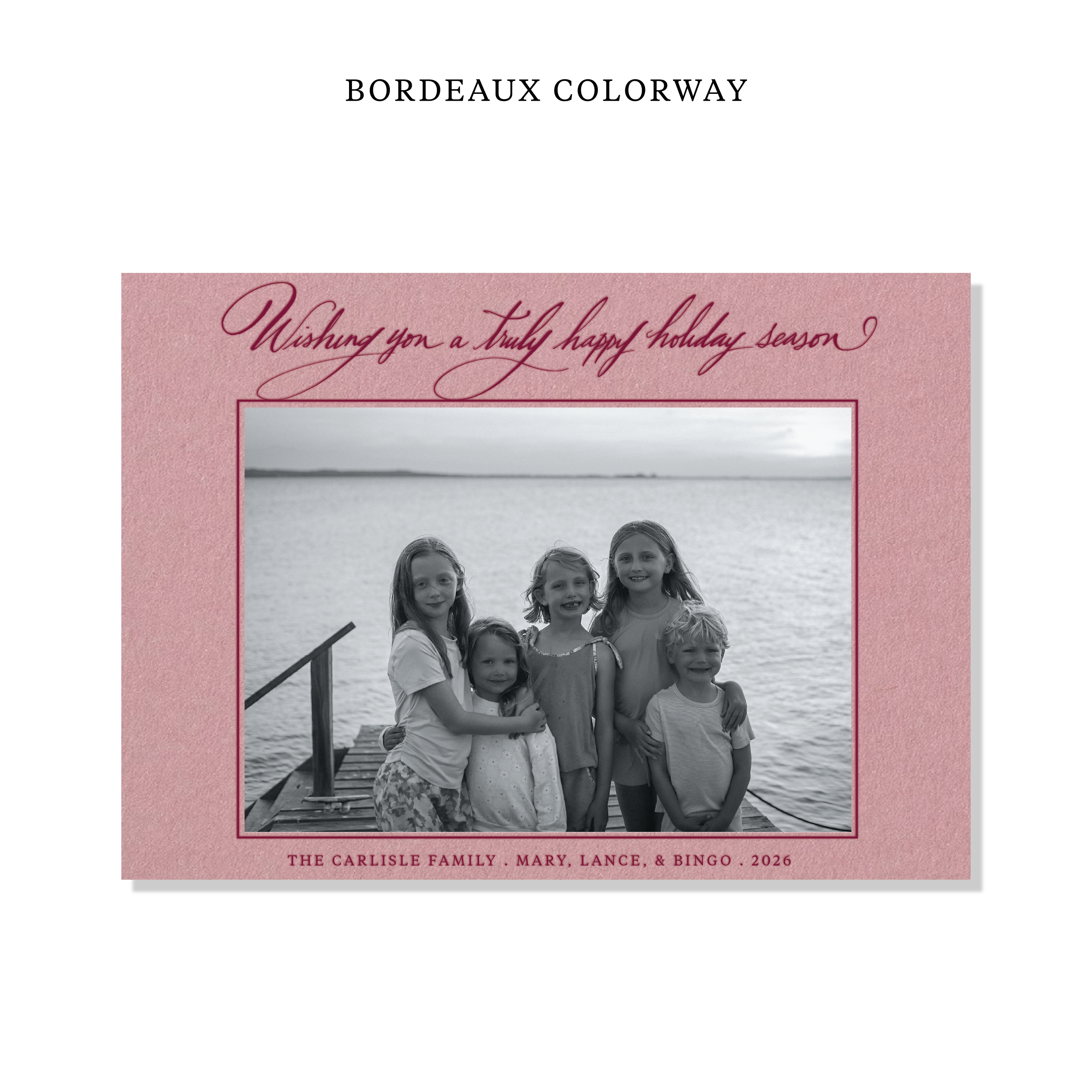 Carlisle Letterpress Holiday Card, Large (Colored Paper)