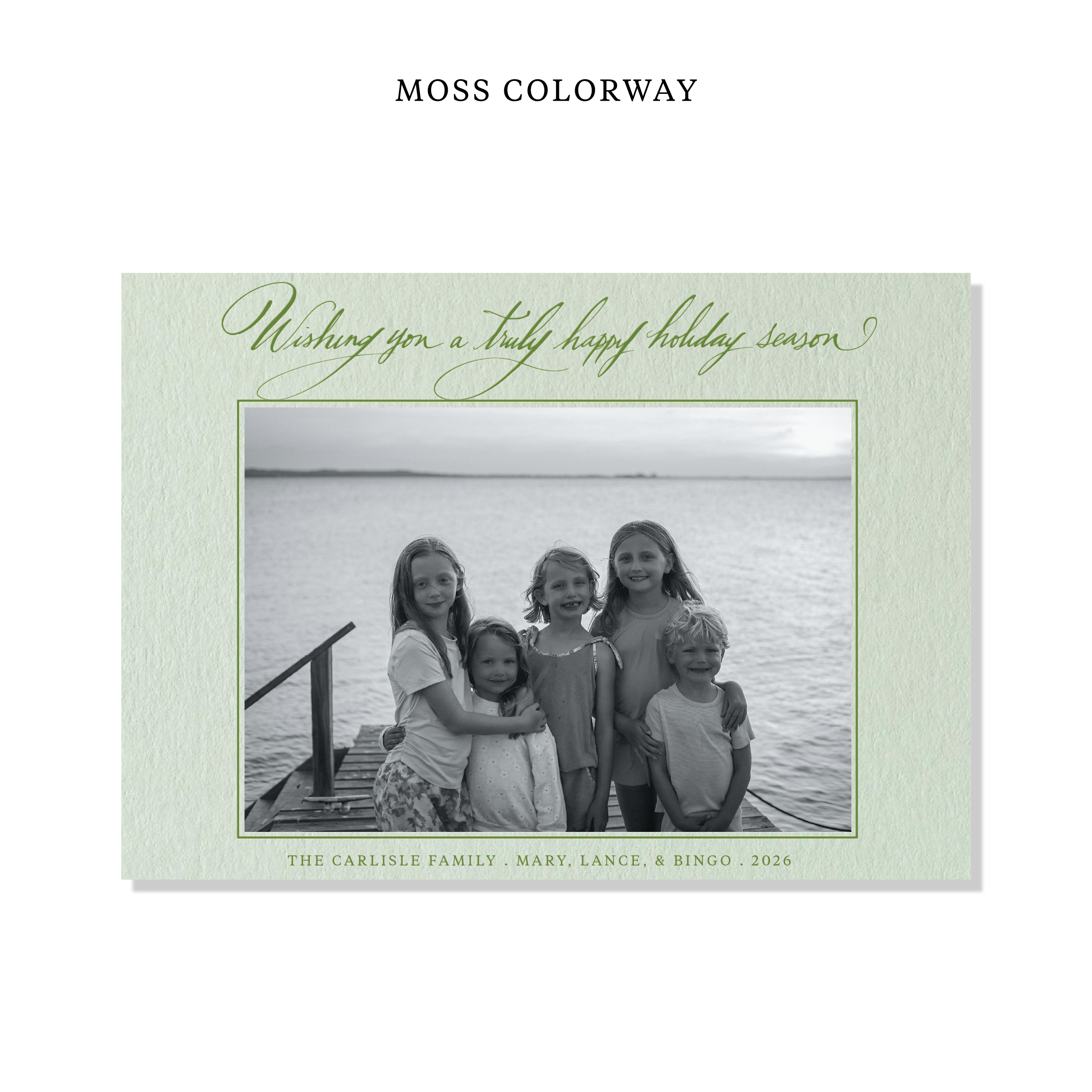 Carlisle Letterpress Holiday Card, Large (Colored Paper)