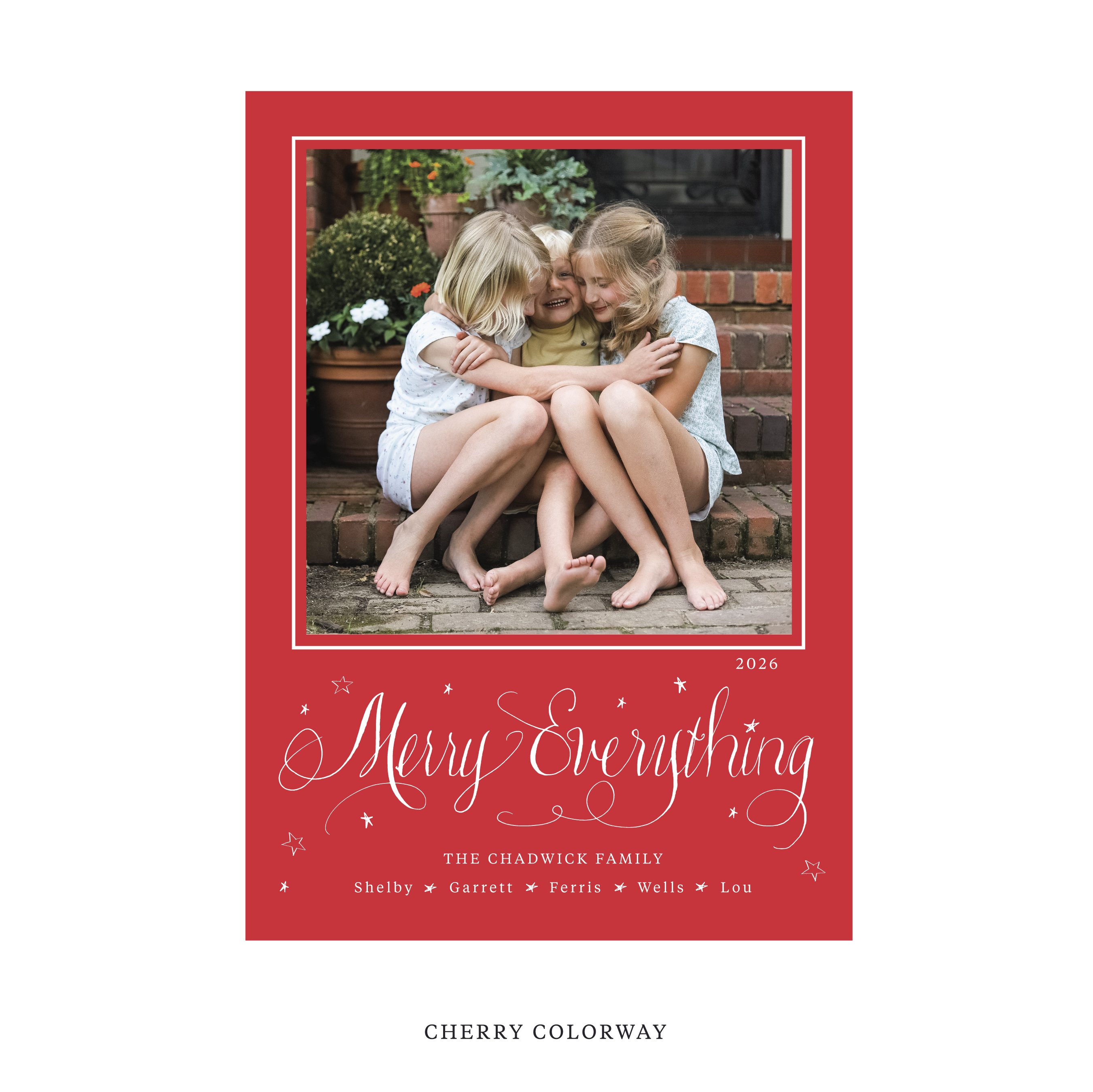 Birdsong Classic Flat Print Holiday Card, Large