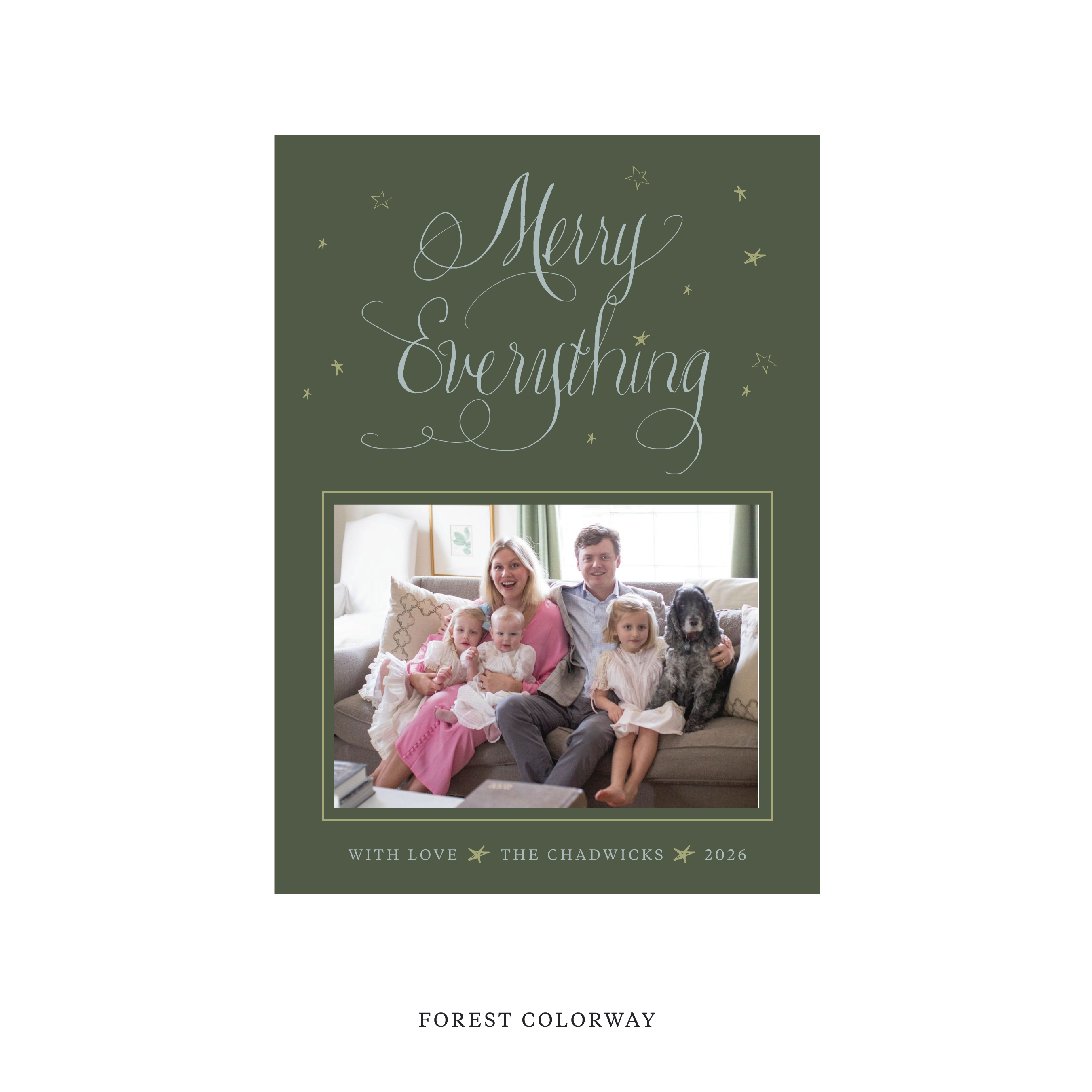 Birdsong Classic Flat Print Holiday Card, Medium