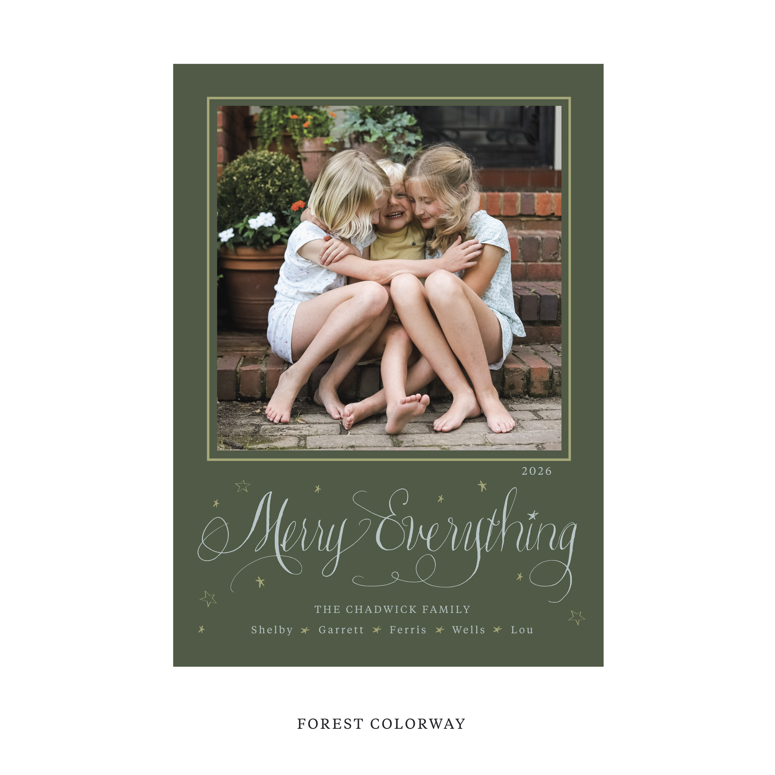 Birdsong Classic Flat Print Holiday Card, Large