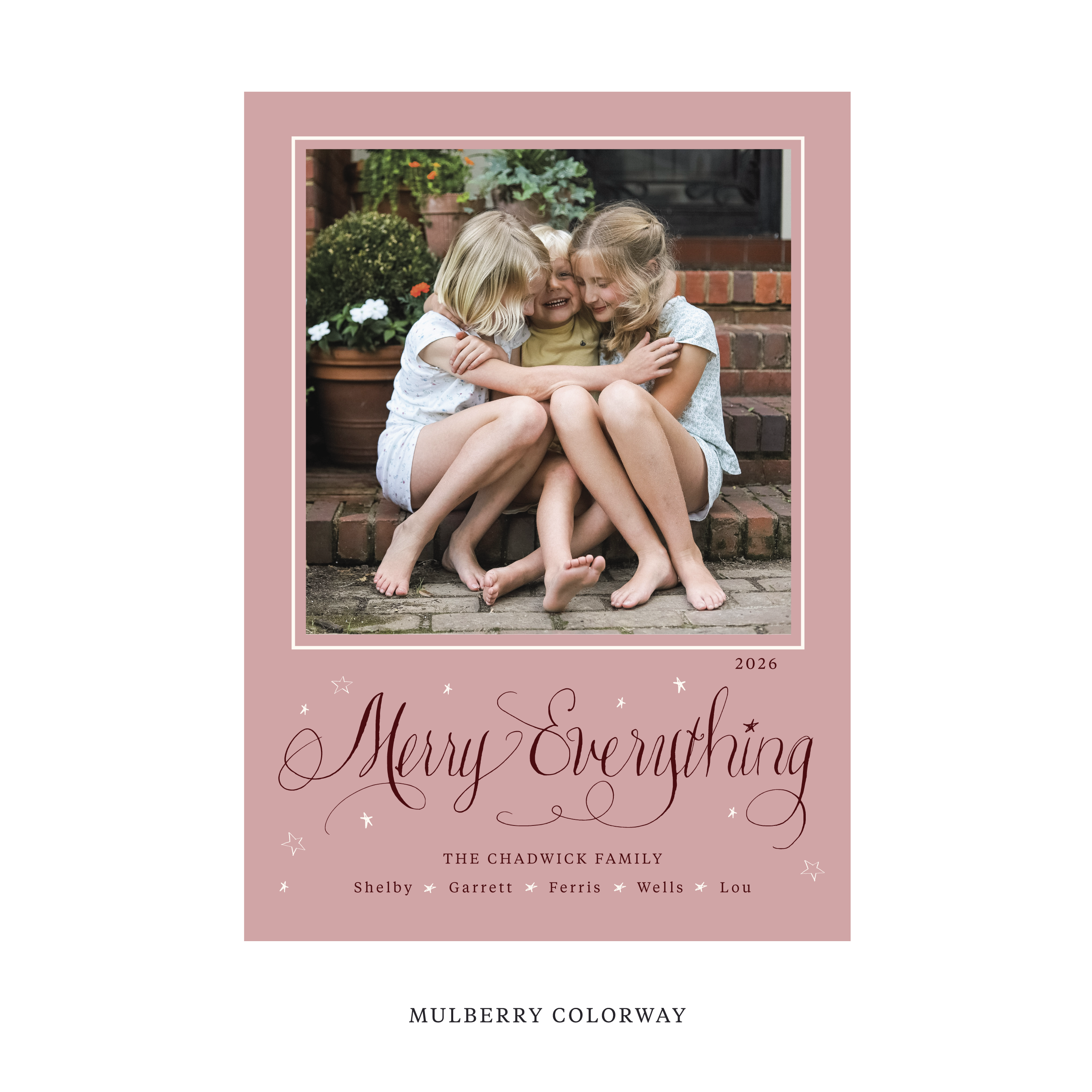 Birdsong Classic Flat Print Holiday Card, Large
