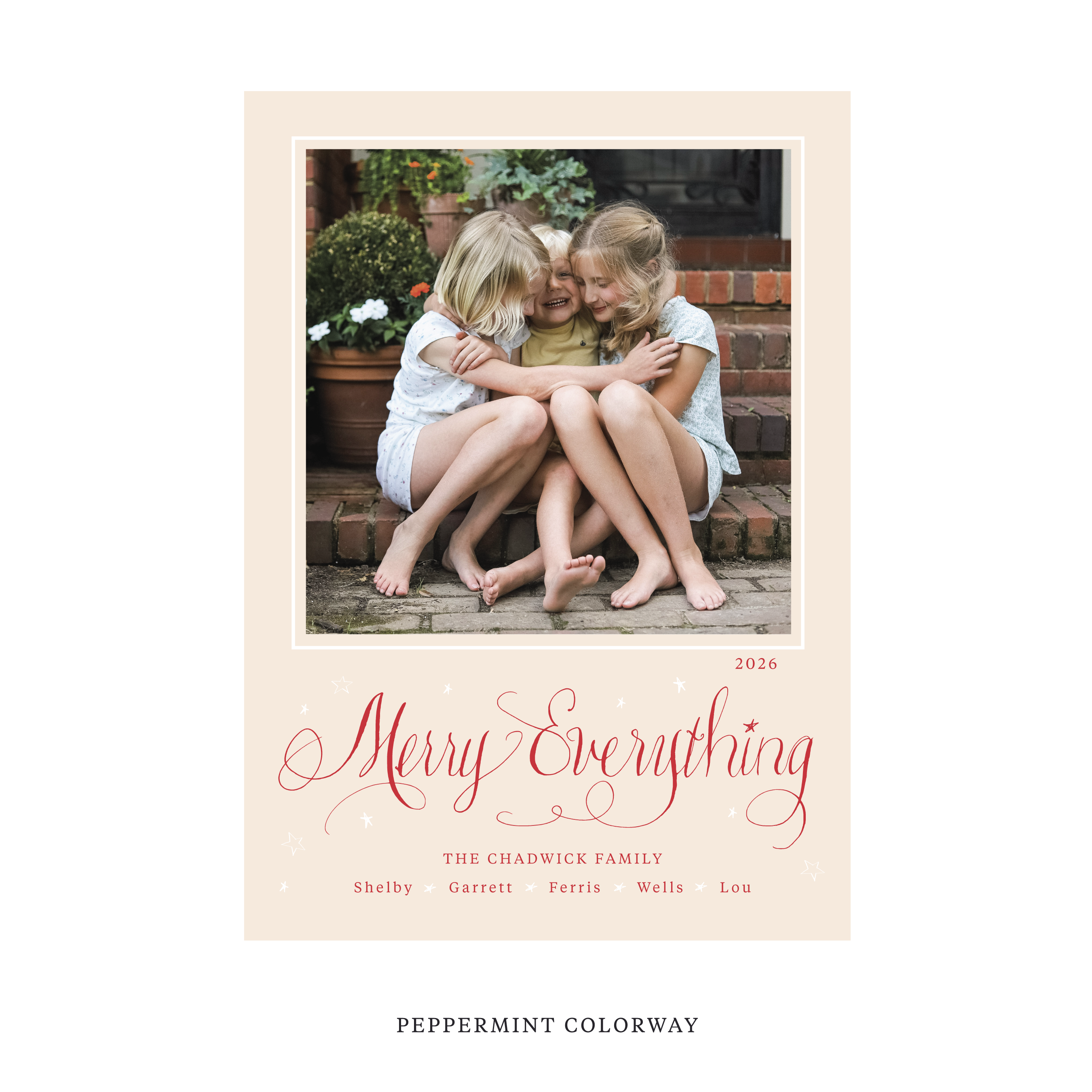 Birdsong Classic Flat Print Holiday Card, Large