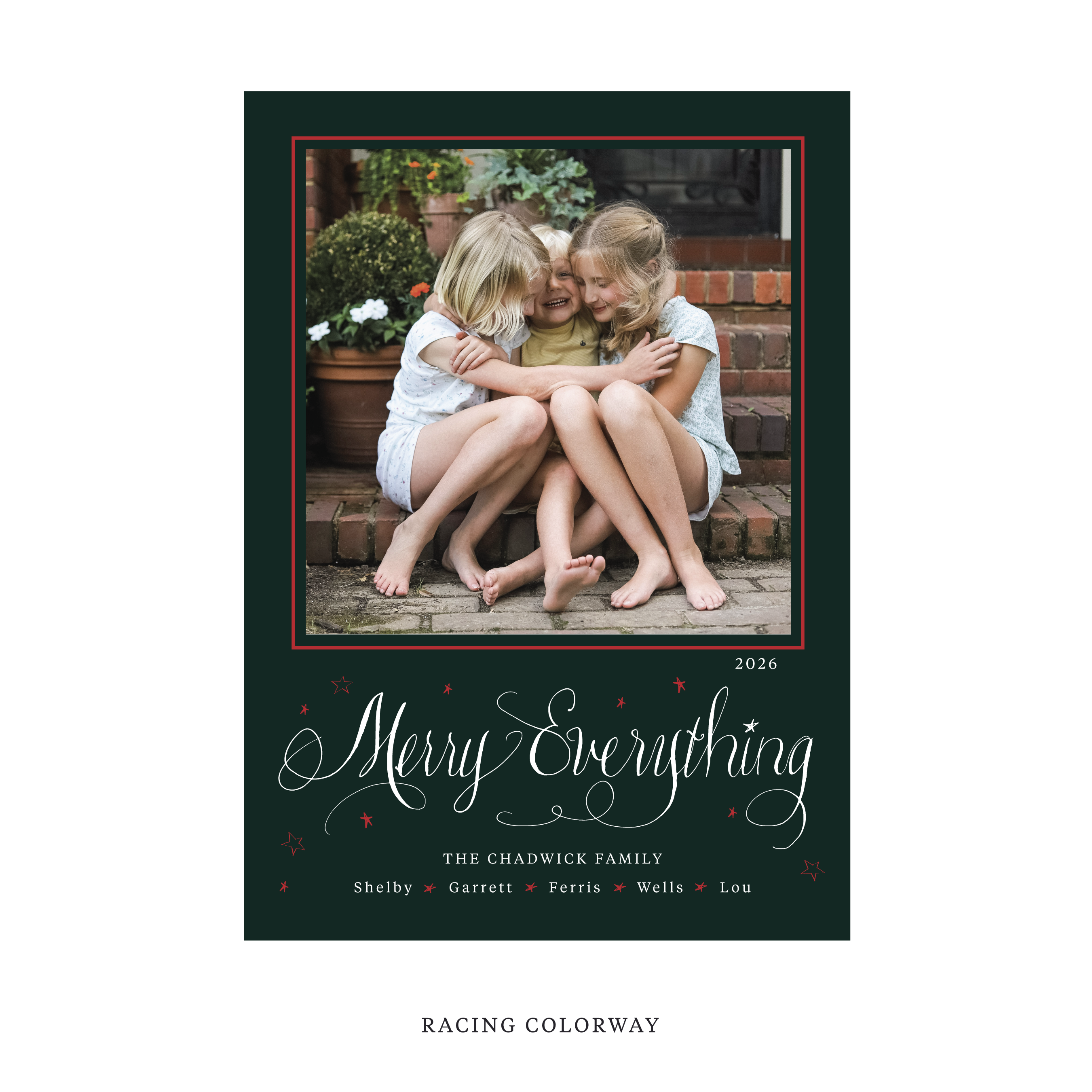 Birdsong Classic Flat Print Holiday Card, Large
