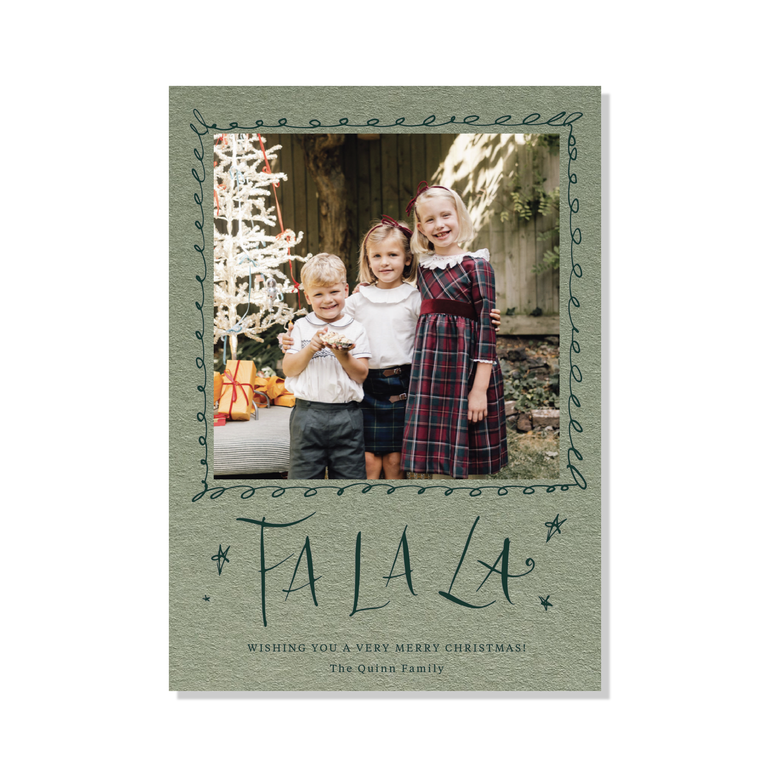 Chadwick Letterpress Holiday Card, Large (Colored Paper)