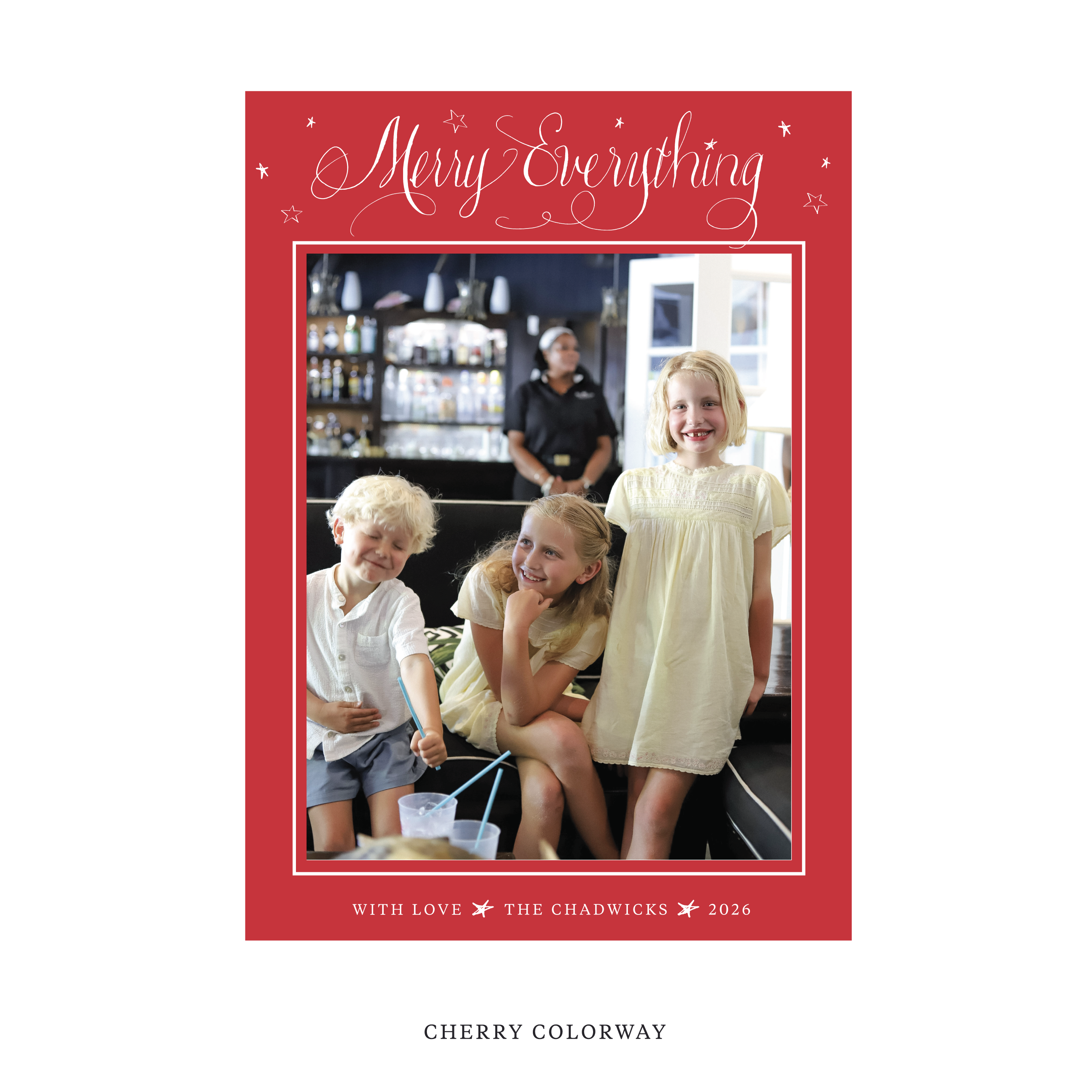 Birdsong Classic Flat Print Holiday Card, Large II