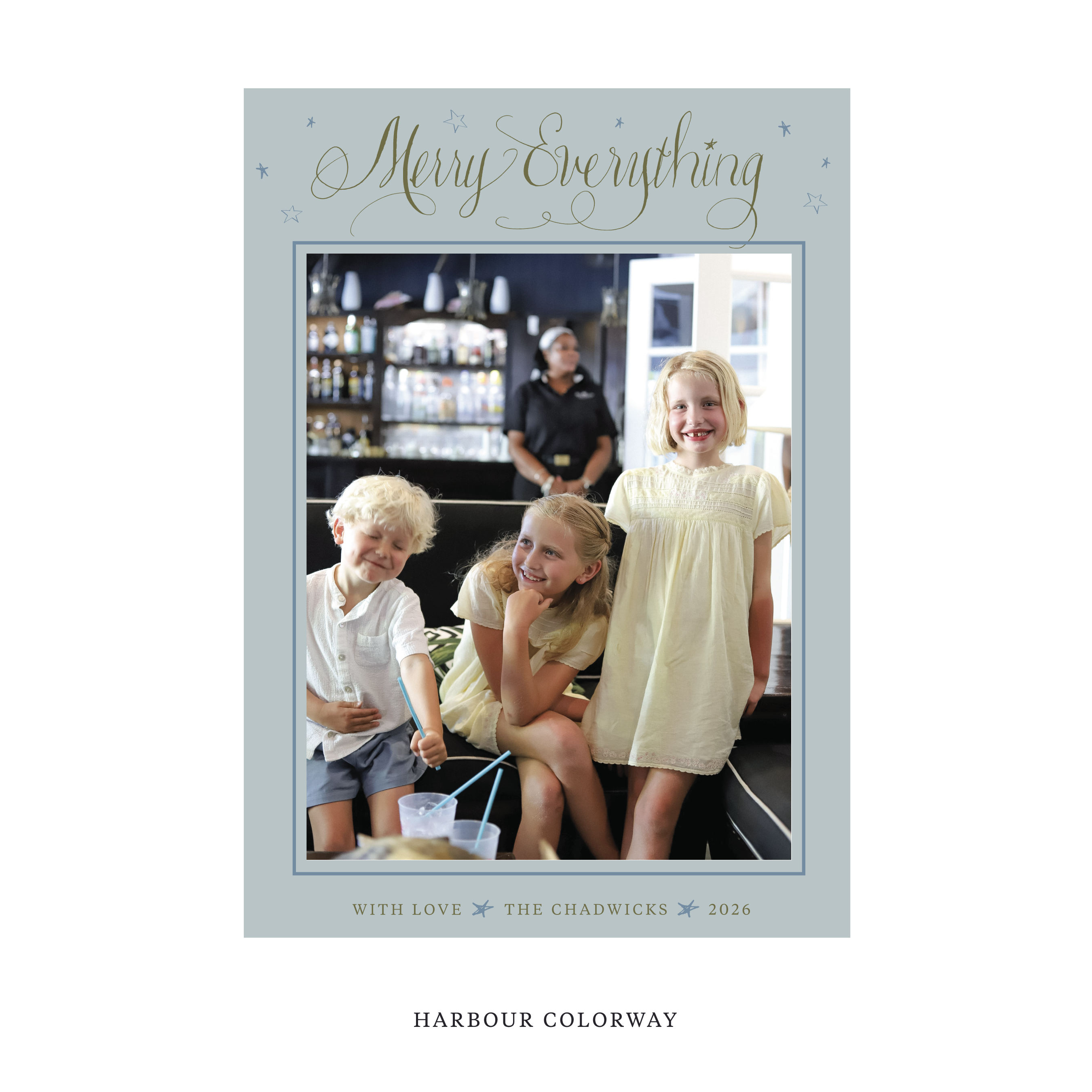 Birdsong Classic Flat Print Holiday Card, Large II