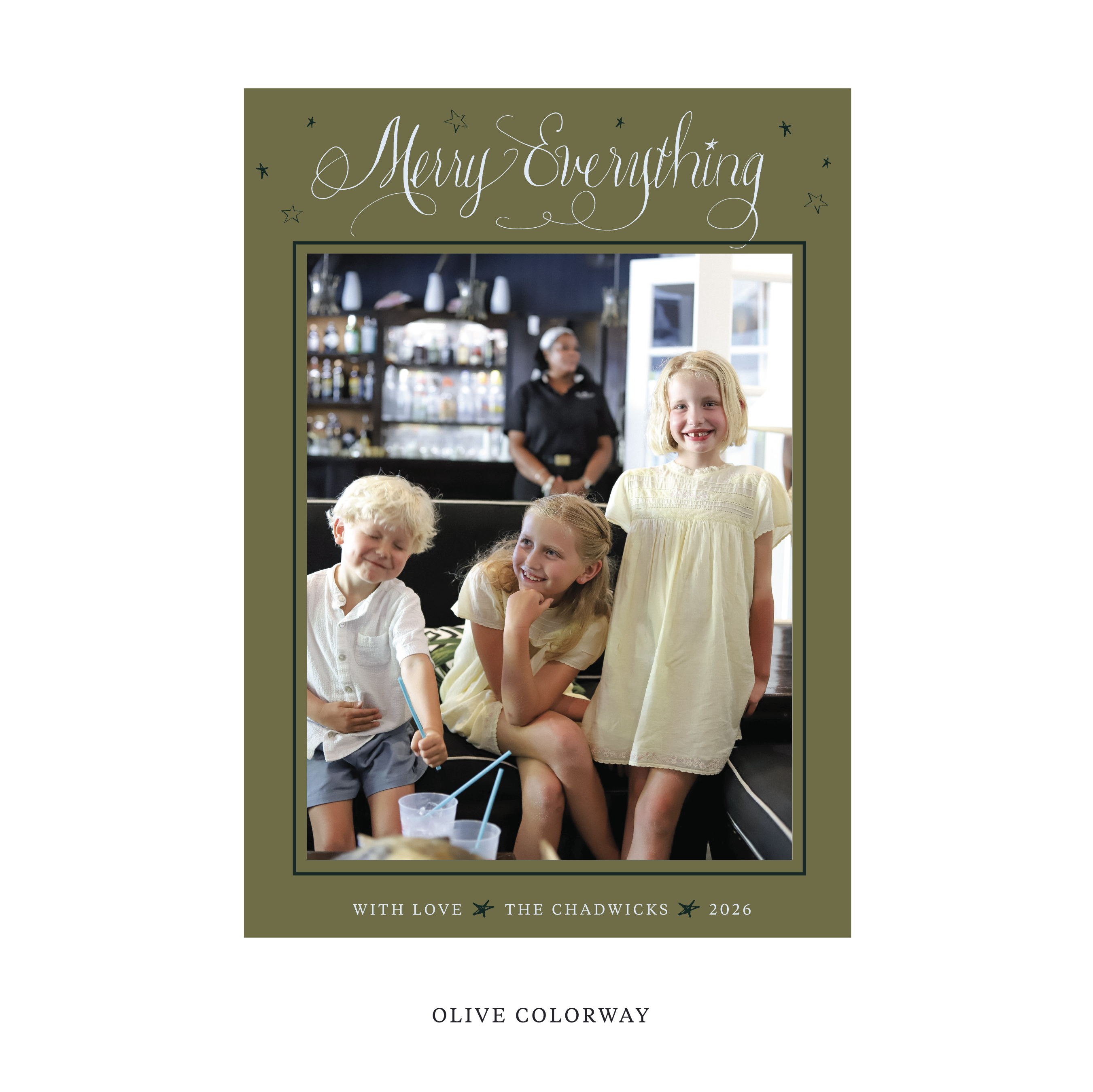 Birdsong Classic Flat Print Holiday Card, Large II