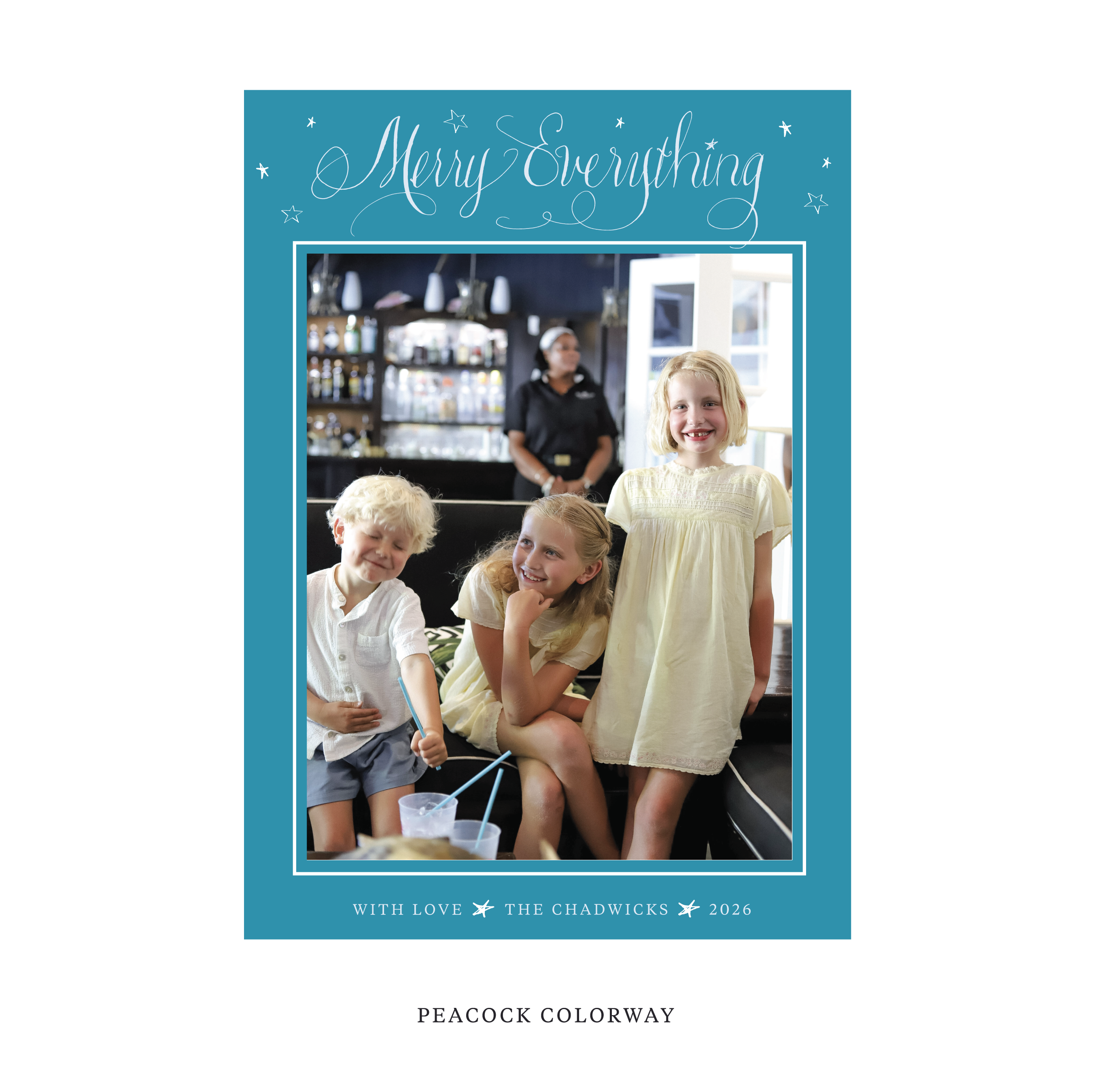 Birdsong Classic Flat Print Holiday Card, Large II