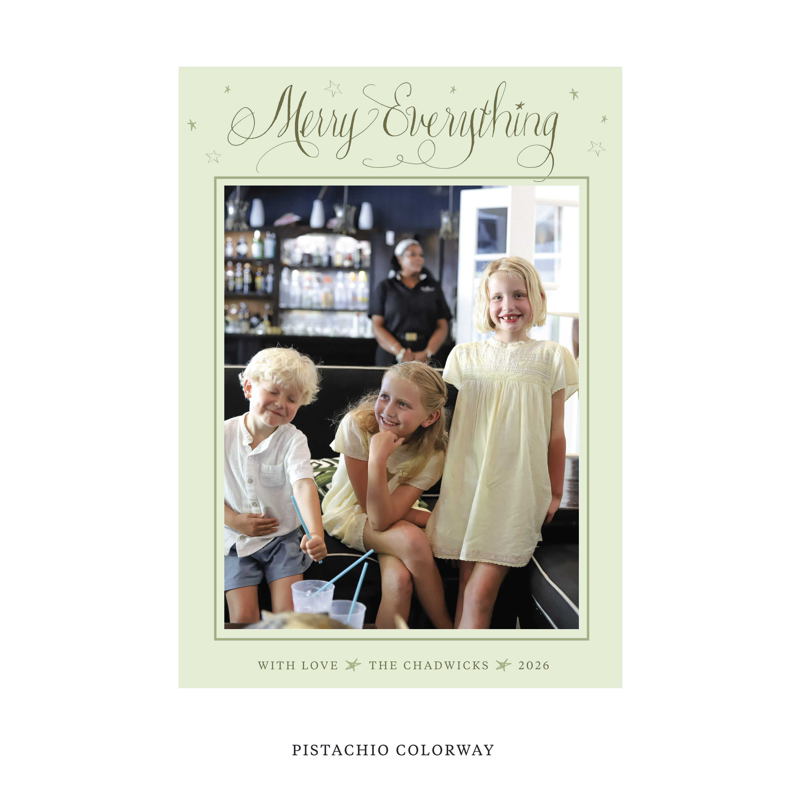 Birdsong Classic Flat Print Holiday Card, Large II