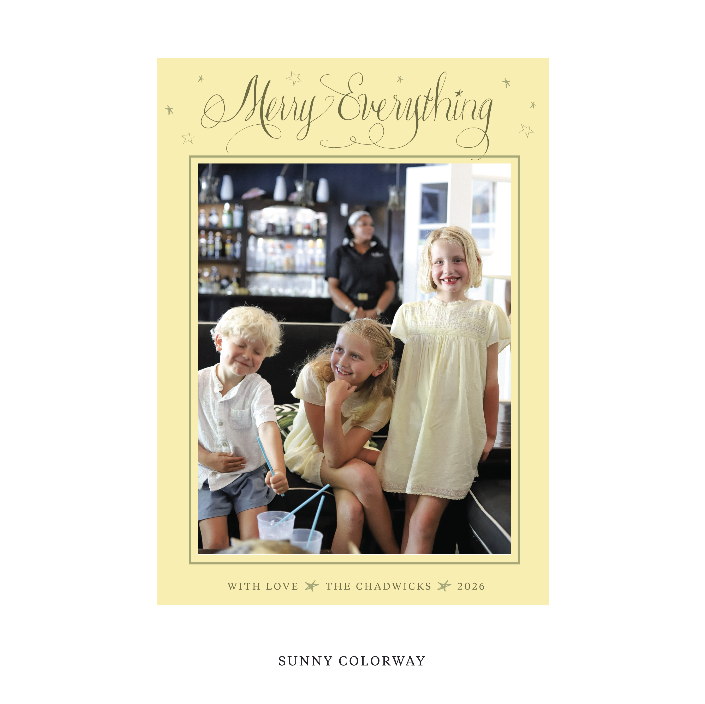 Birdsong Classic Flat Print Holiday Card, Large II