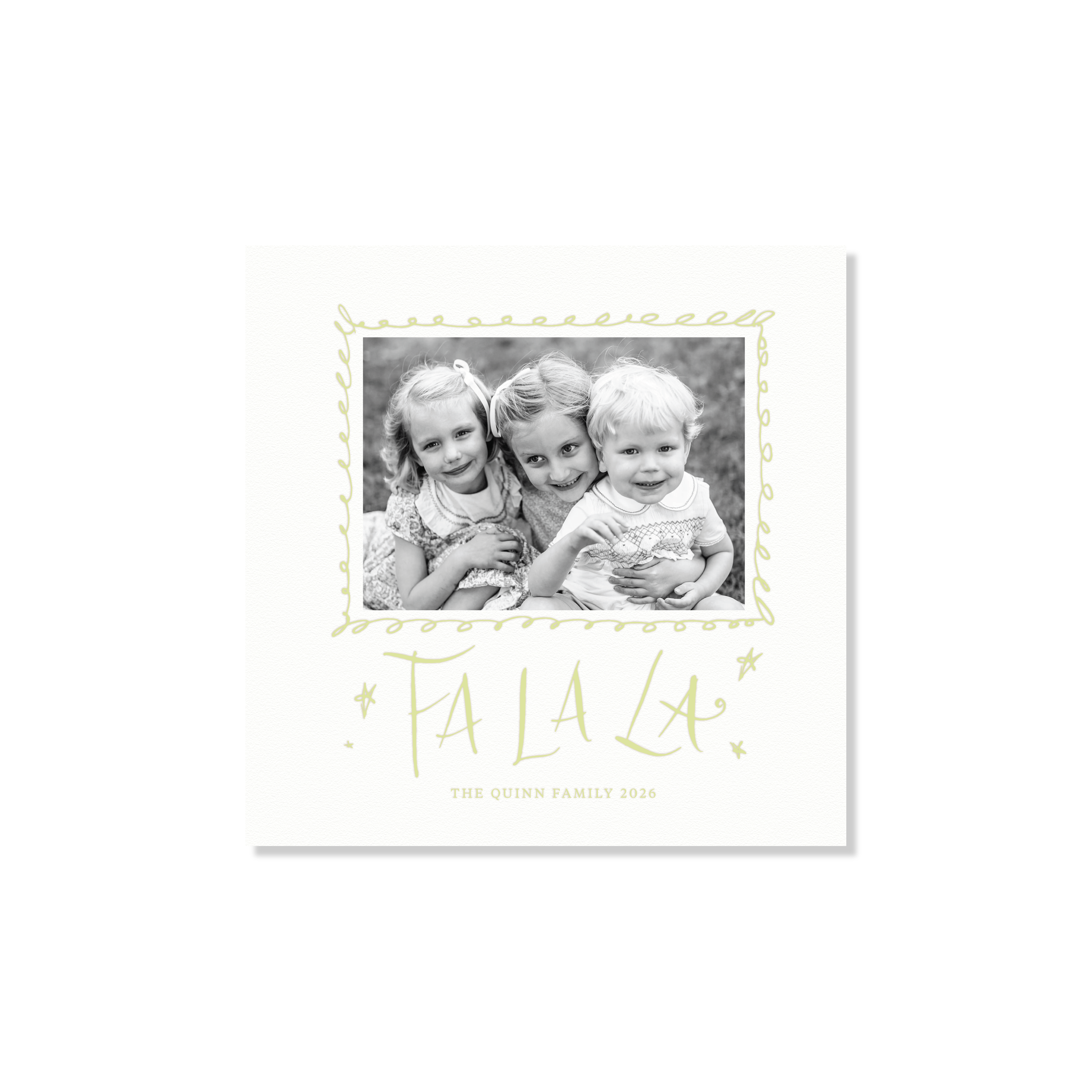 Chadwick Letterpress Holiday Card, Small Square (White Paper)