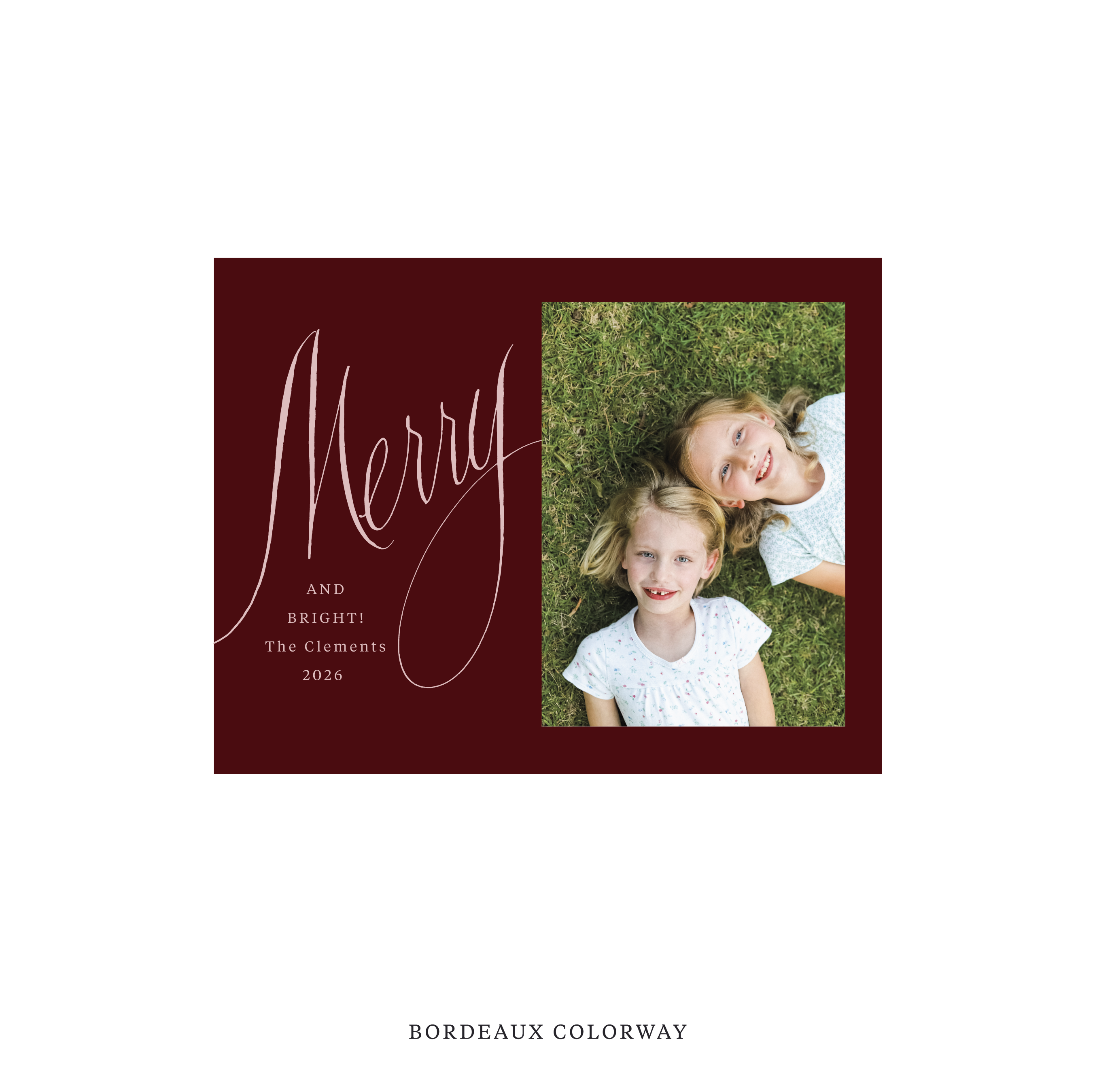 Clement Classic Flat Prink Holiday Card, Small