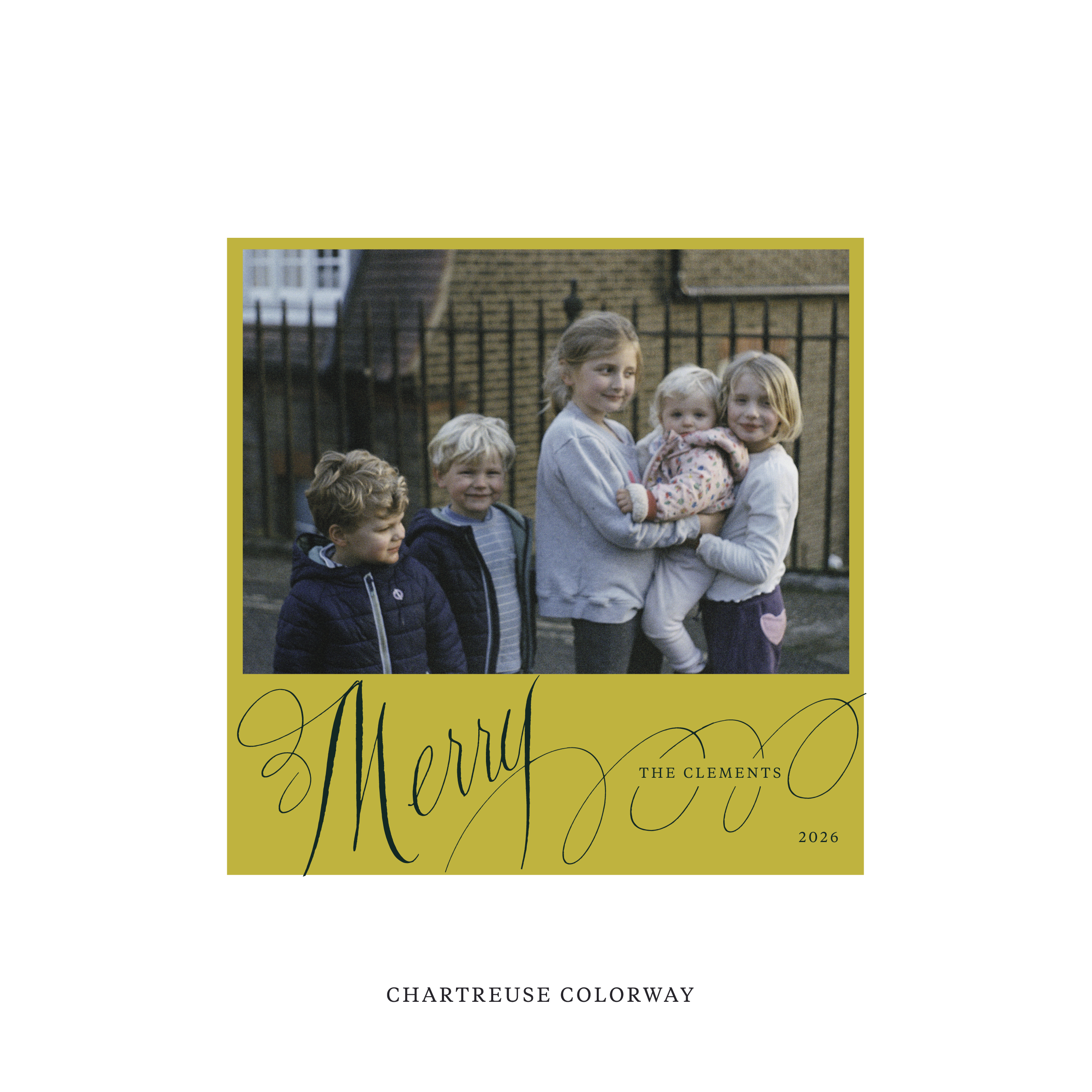 Clement Classic Flat Print Holiday Card, Square