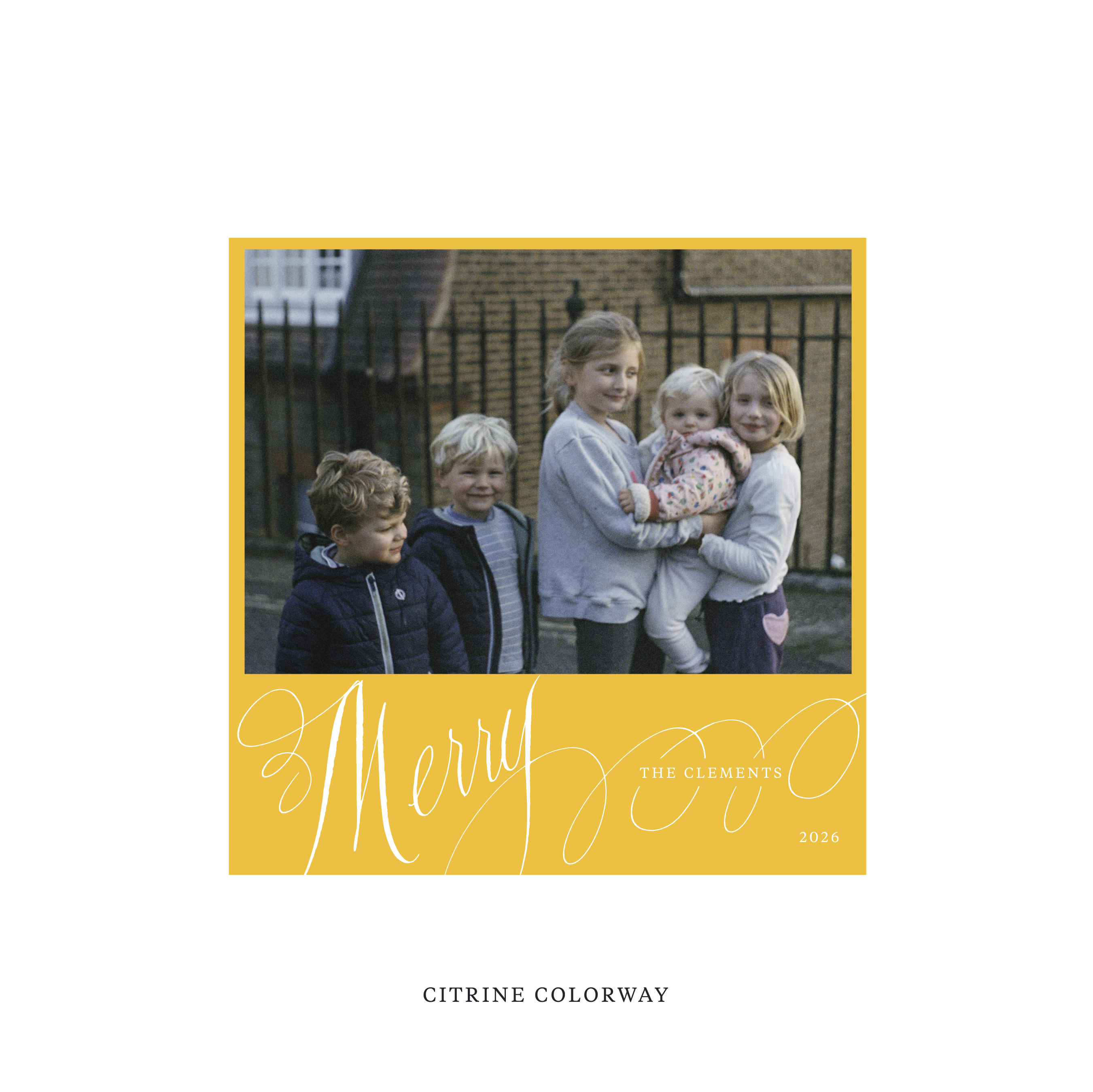 Clement Classic Flat Print Holiday Card, Square