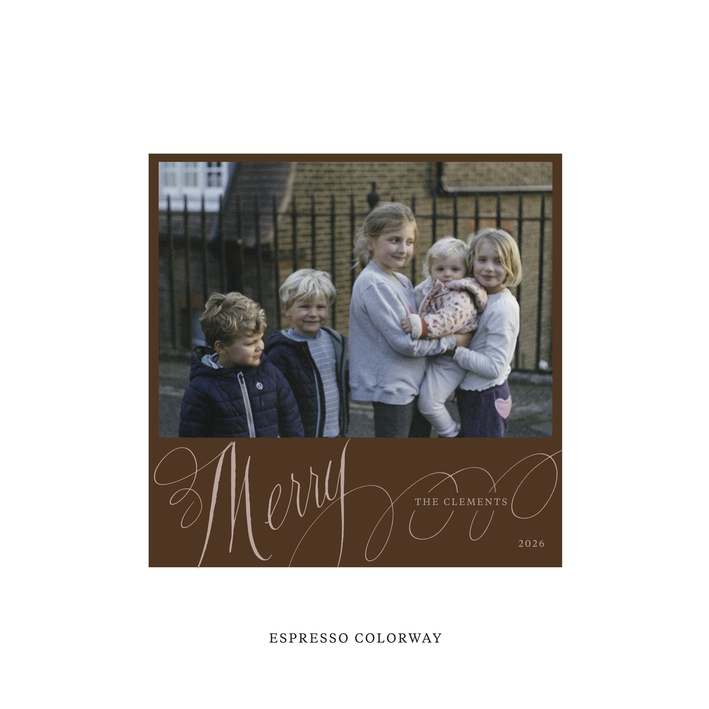 Clement Classic Flat Print Holiday Card, Square