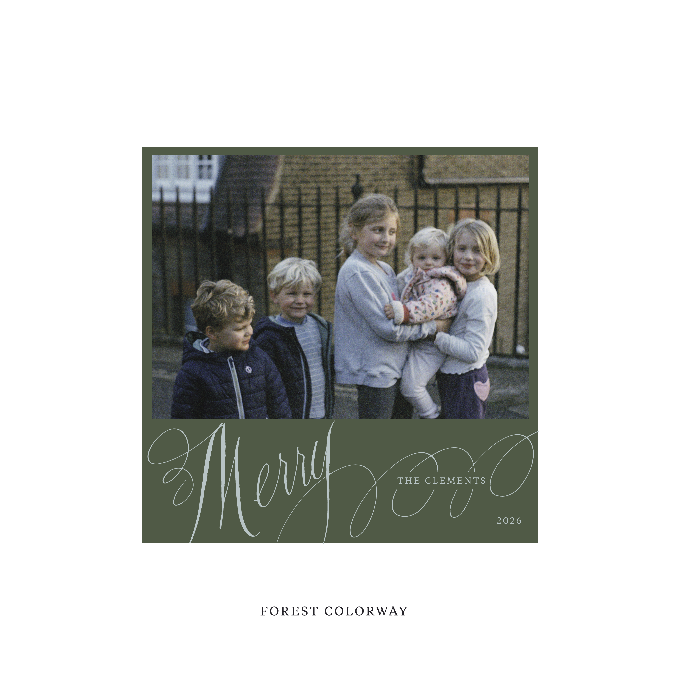 Clement Classic Flat Print Holiday Card, Square