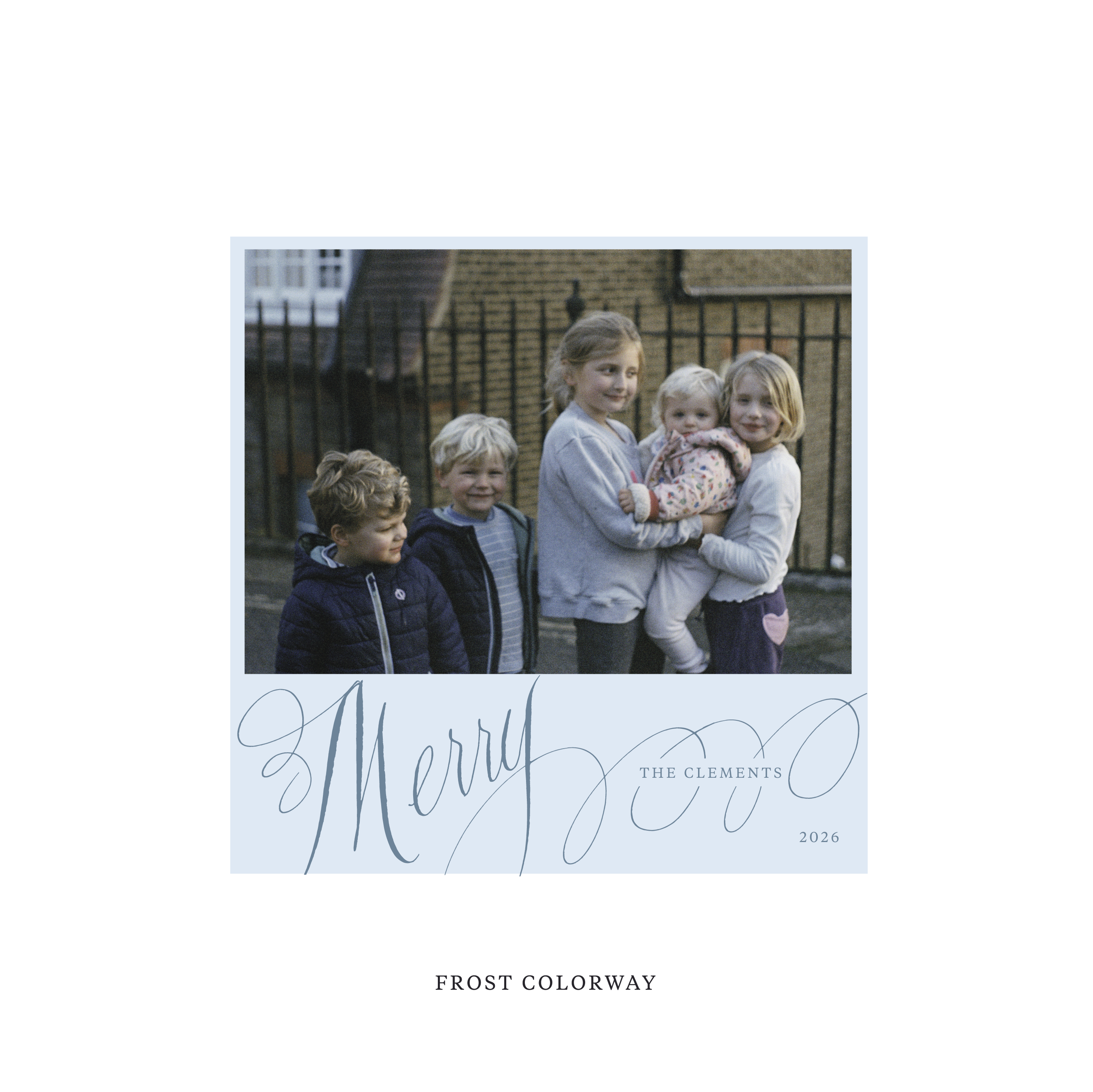 Clement Classic Flat Print Holiday Card, Square