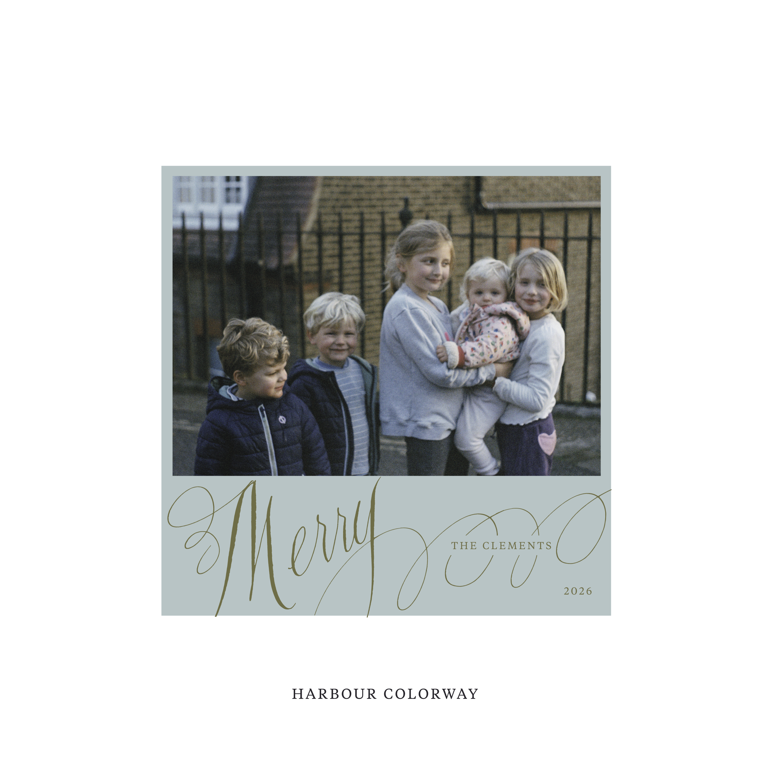 Clement Classic Flat Print Holiday Card, Square