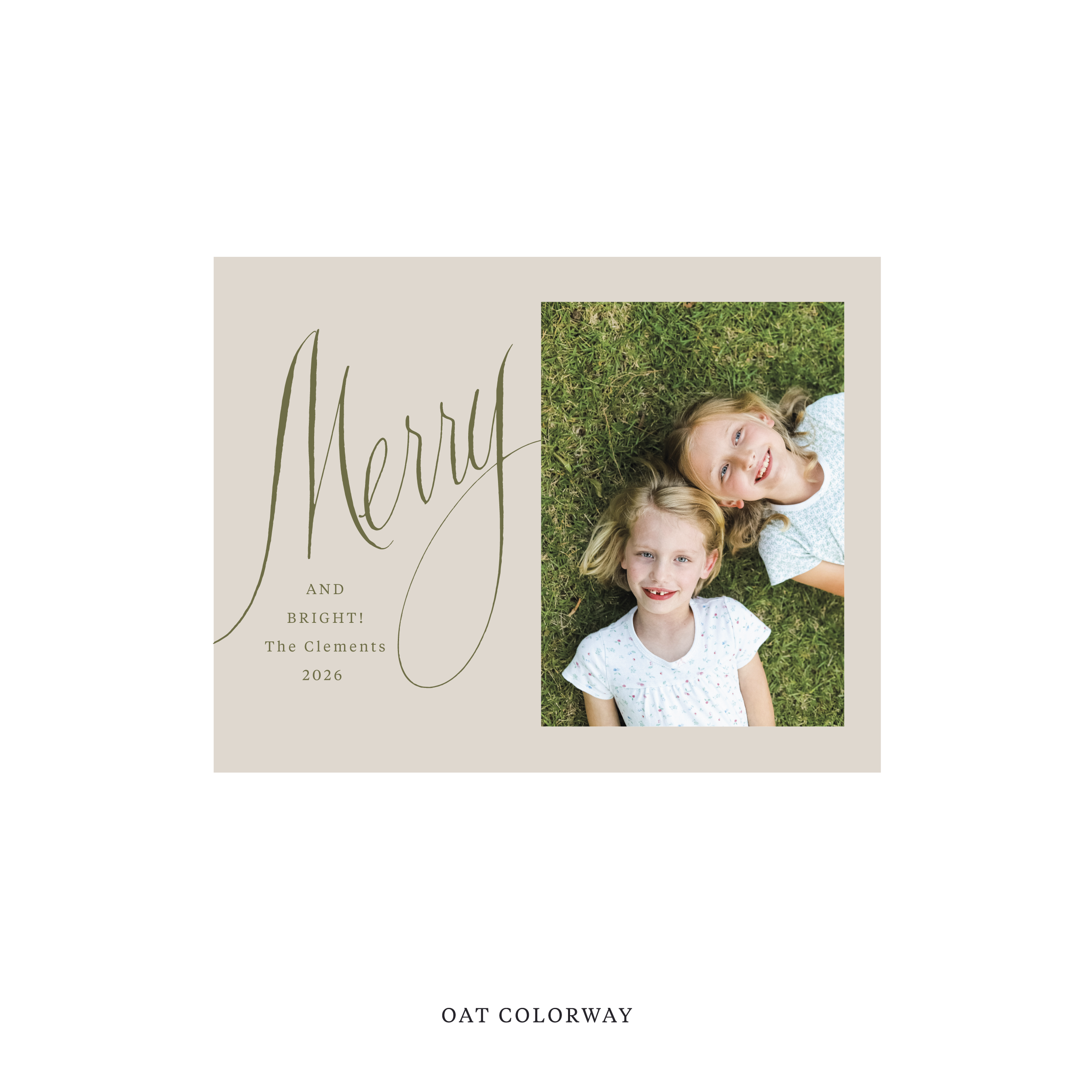 Clement Classic Flat Print Holiday Card, Small