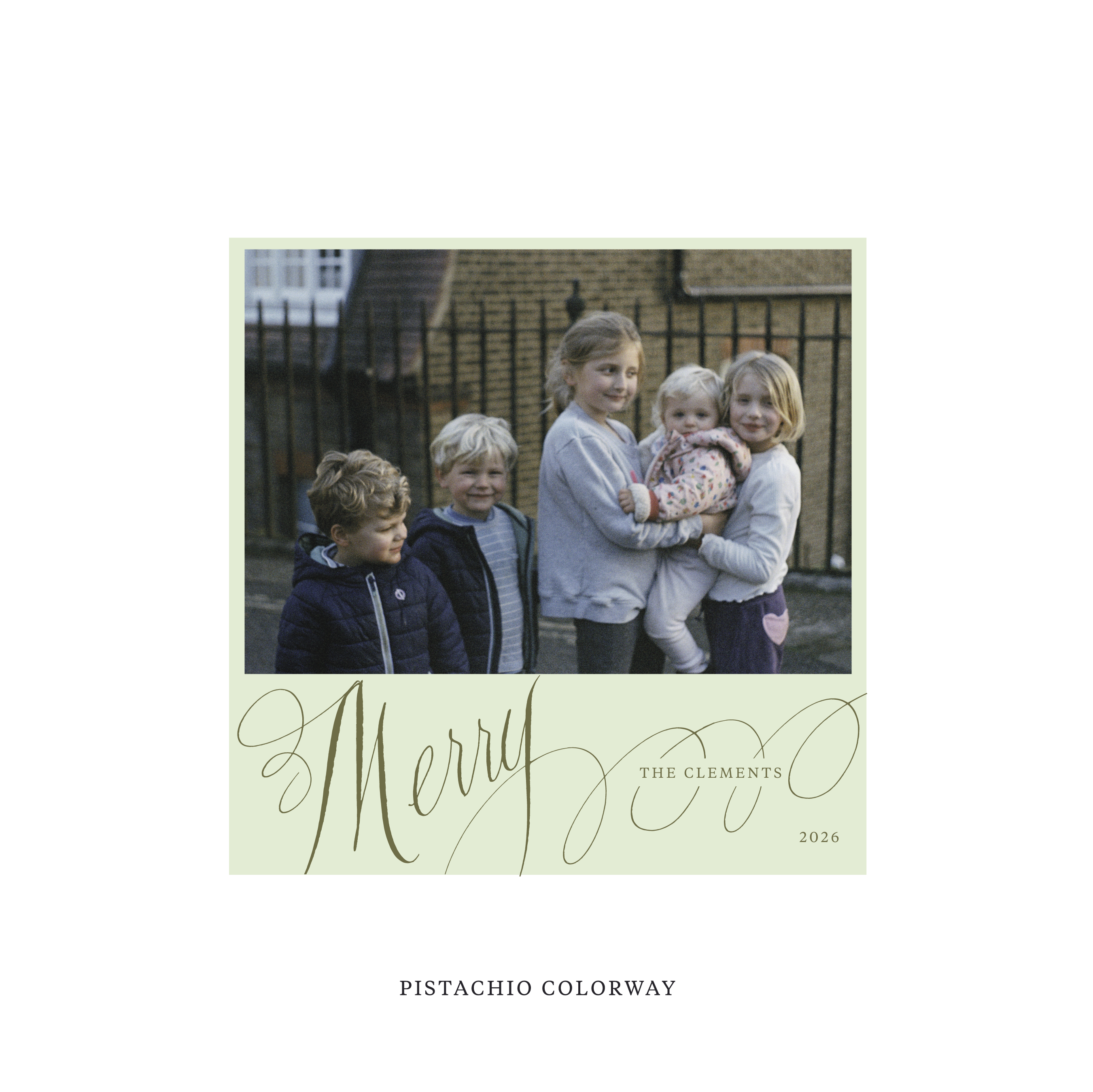 Clement Classic Flat Print Holiday Card, Square
