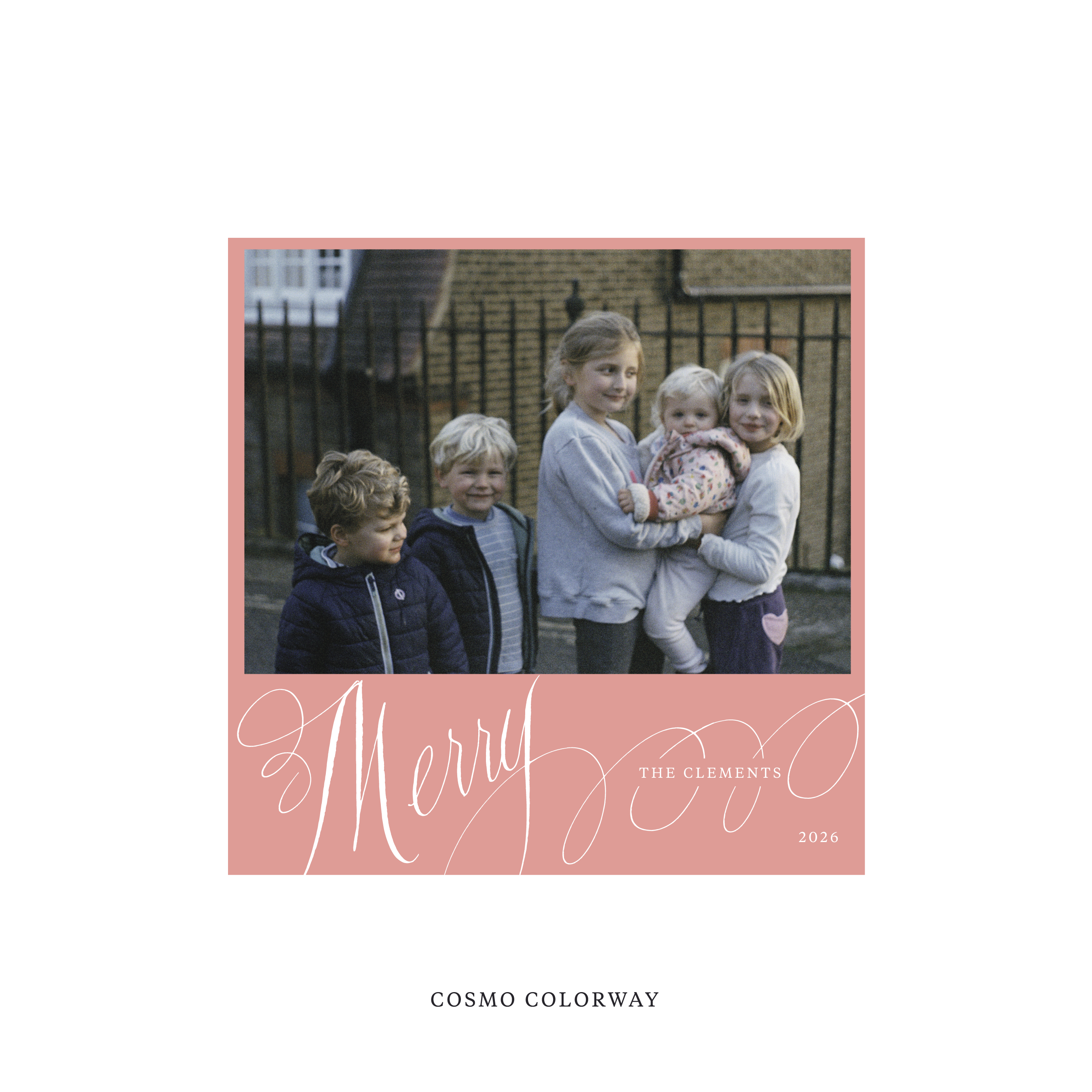 Clement Classic Flat Print Holiday Card, Square