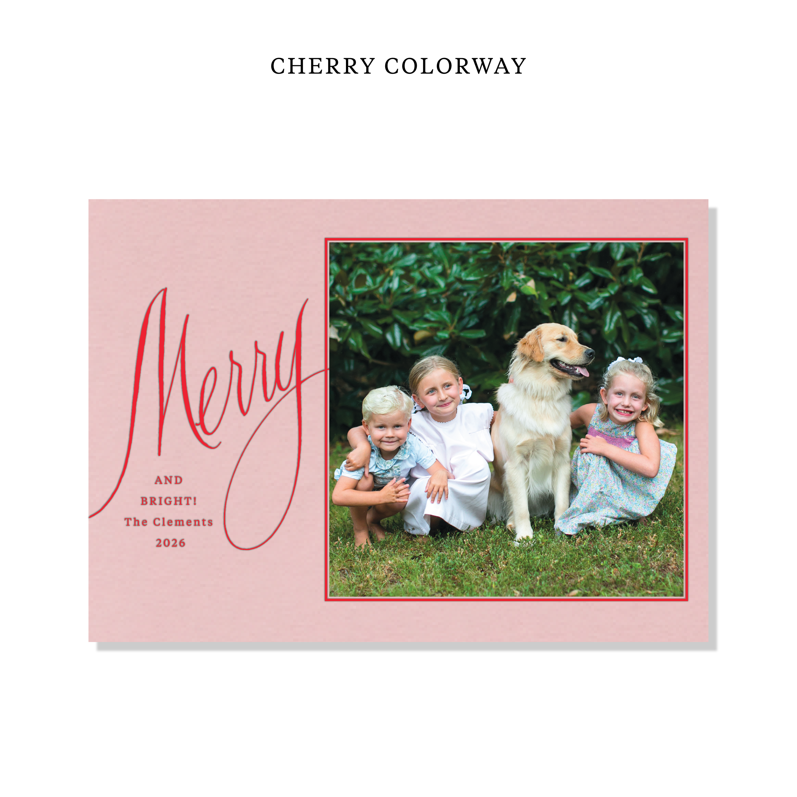 Clement Letterpress Holiday Card, Large (Colored Paper)