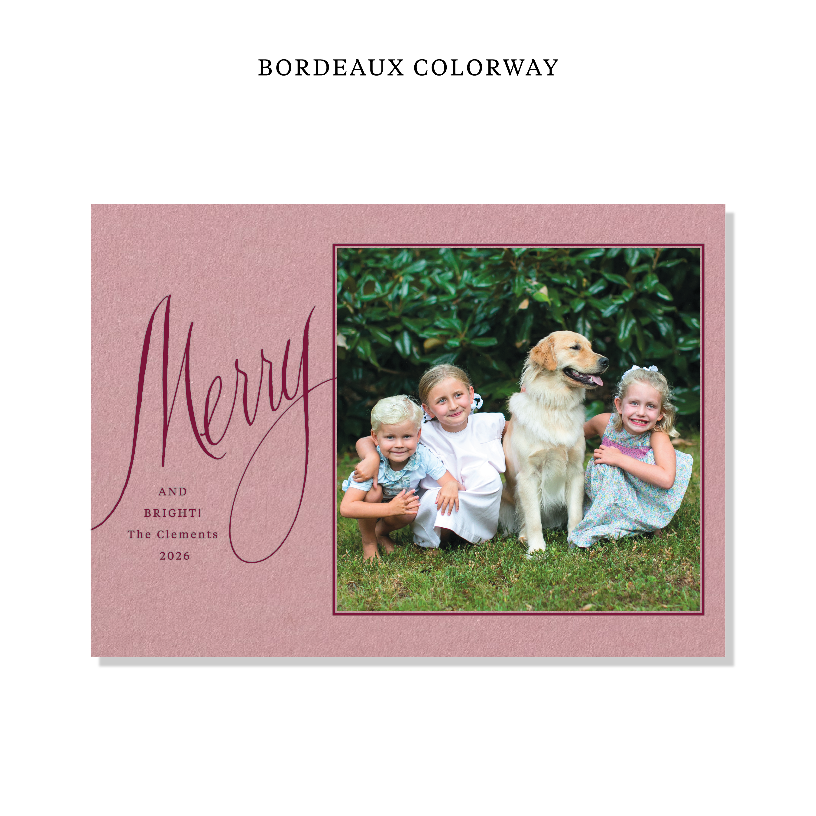 Clement Letterpress Holiday Card, Large (Colored Paper)