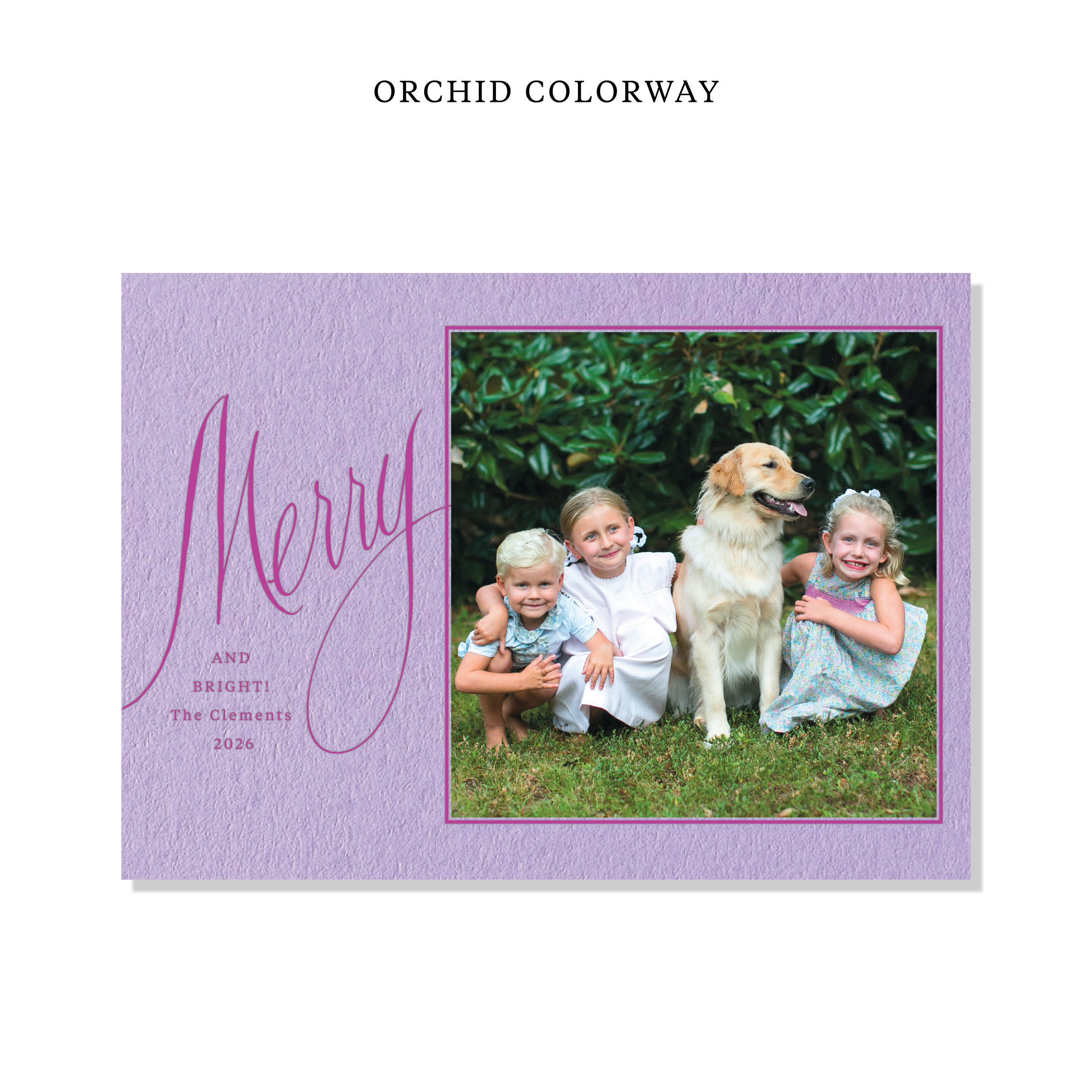 Clement Letterpress Holiday Card, Large (Colored Paper)