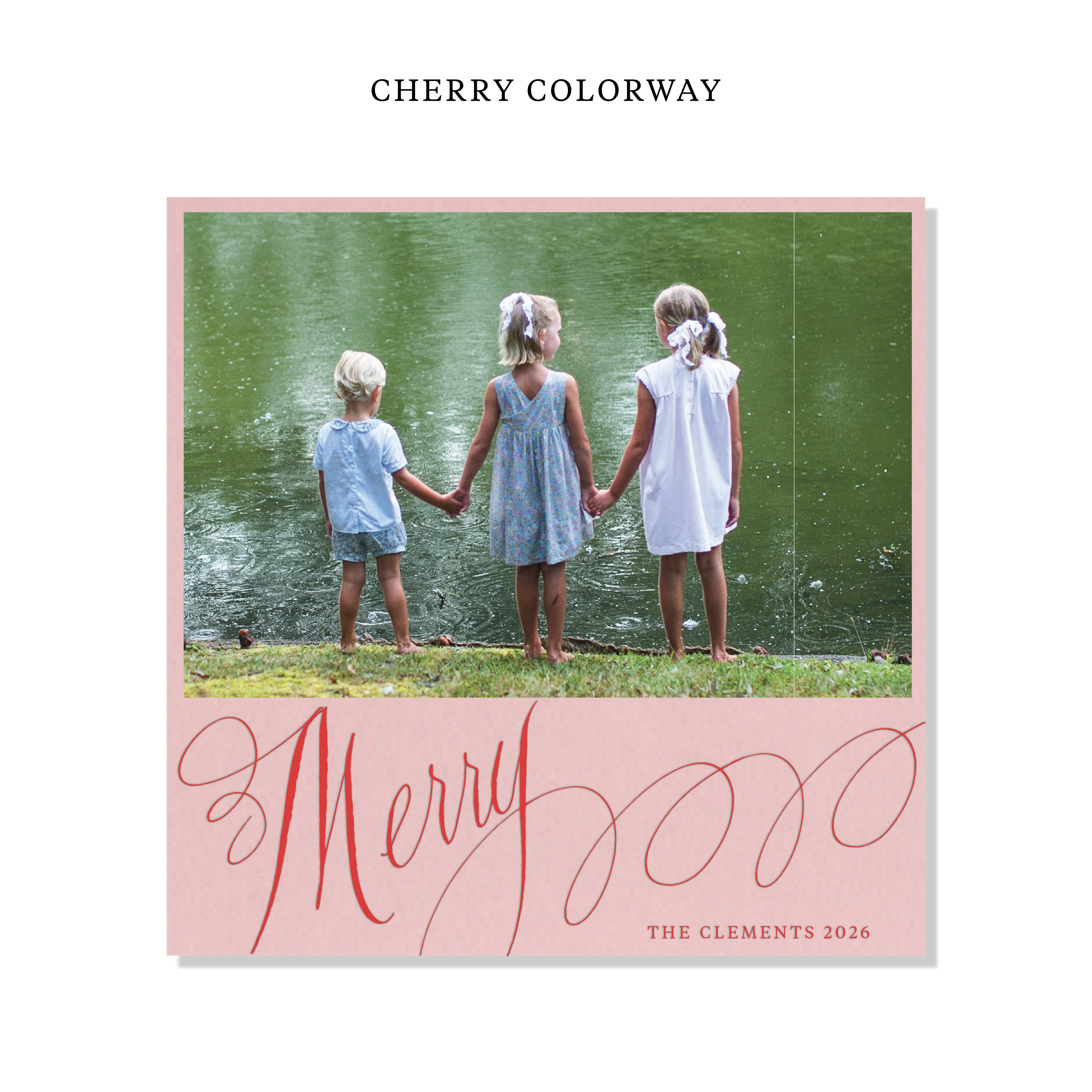 Clement Letterpress Holiday Card, Large Square (Colored Paper)