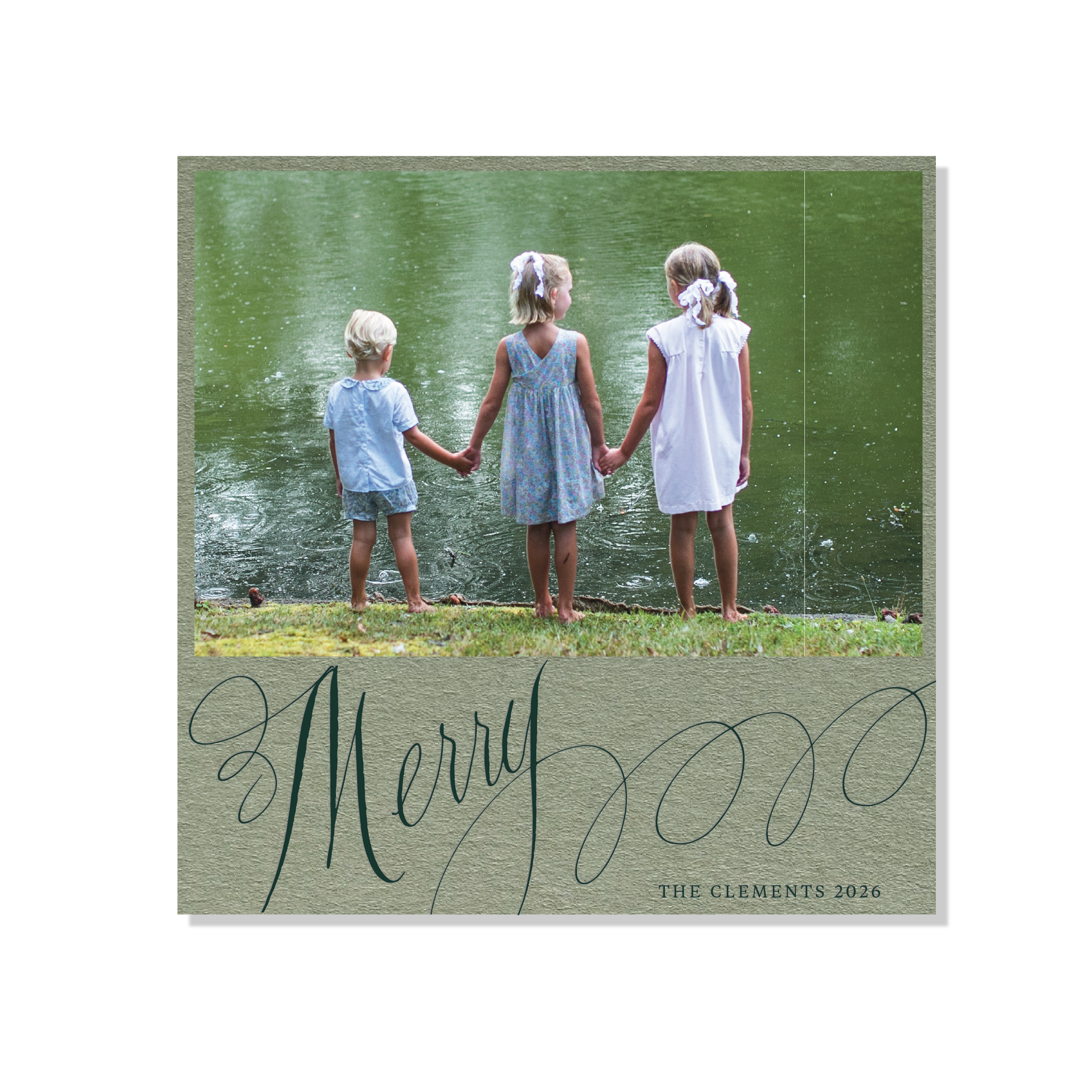 Clement Letterpress Holiday Card, Large Square (Colored Paper)
