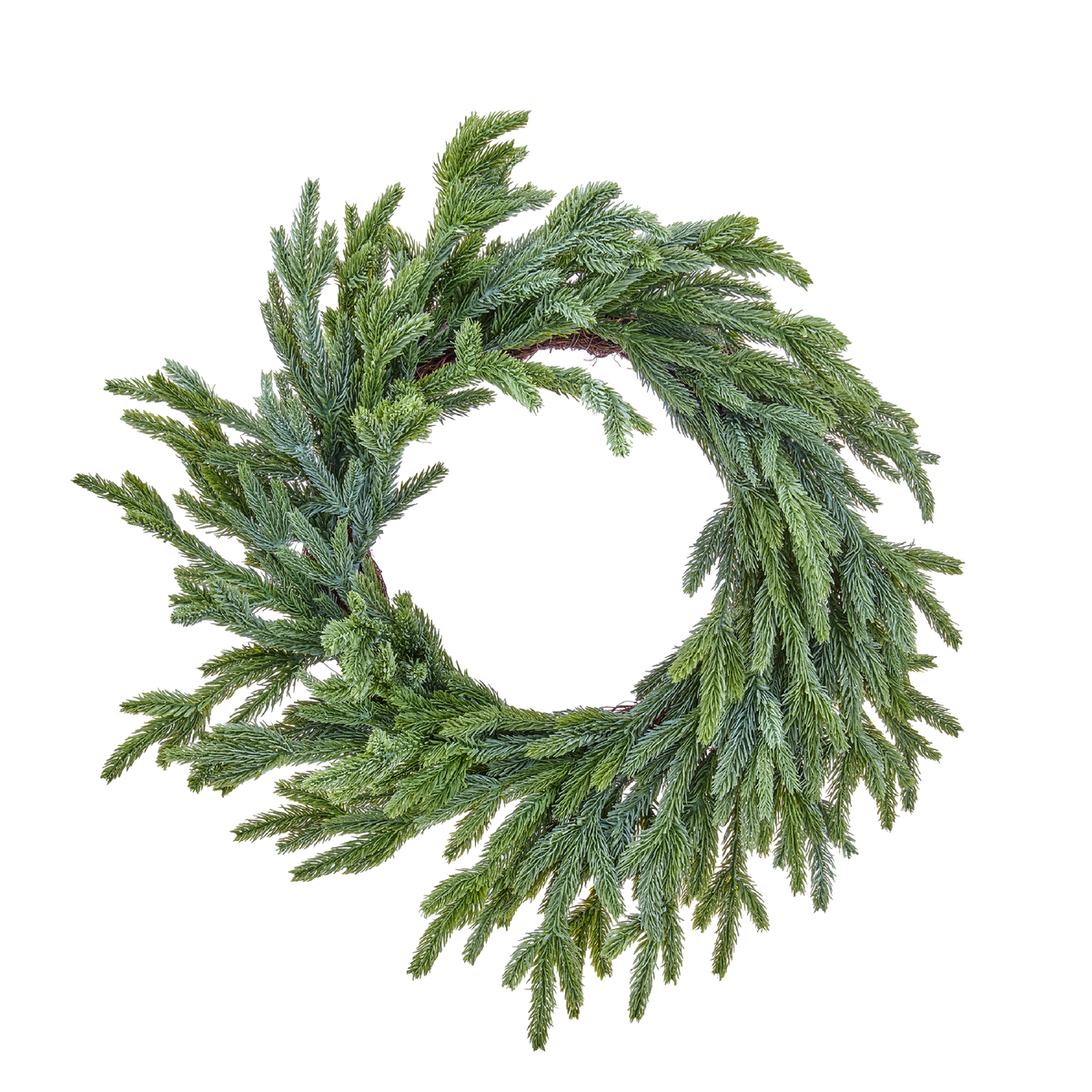 24-inch Cotswold Fir Wreath with lush realistic real-touch evergreen branches