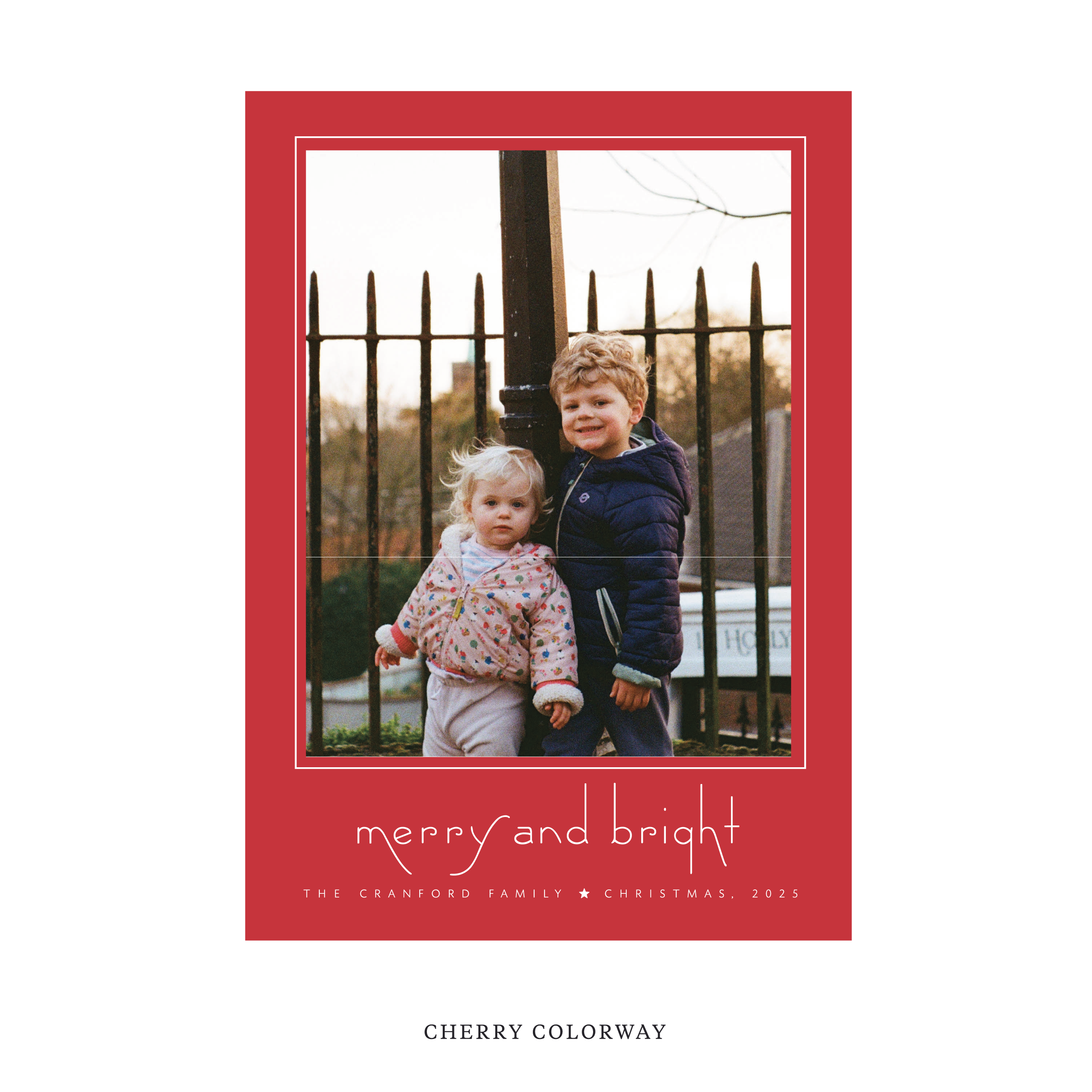 Cranford Classic Flat Print Holiday Card, Large