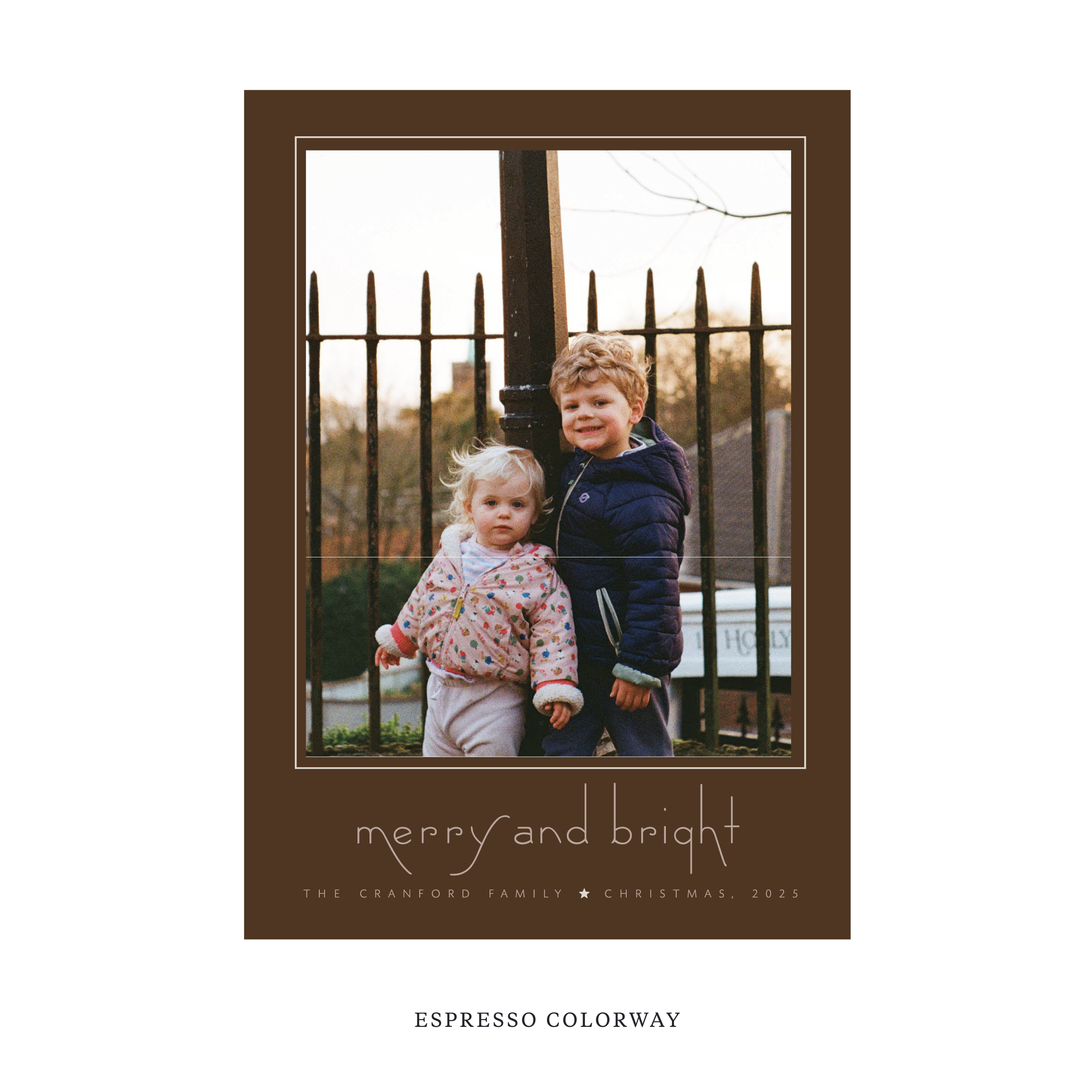 Cranford Classic Flat Print Holiday Card, Large