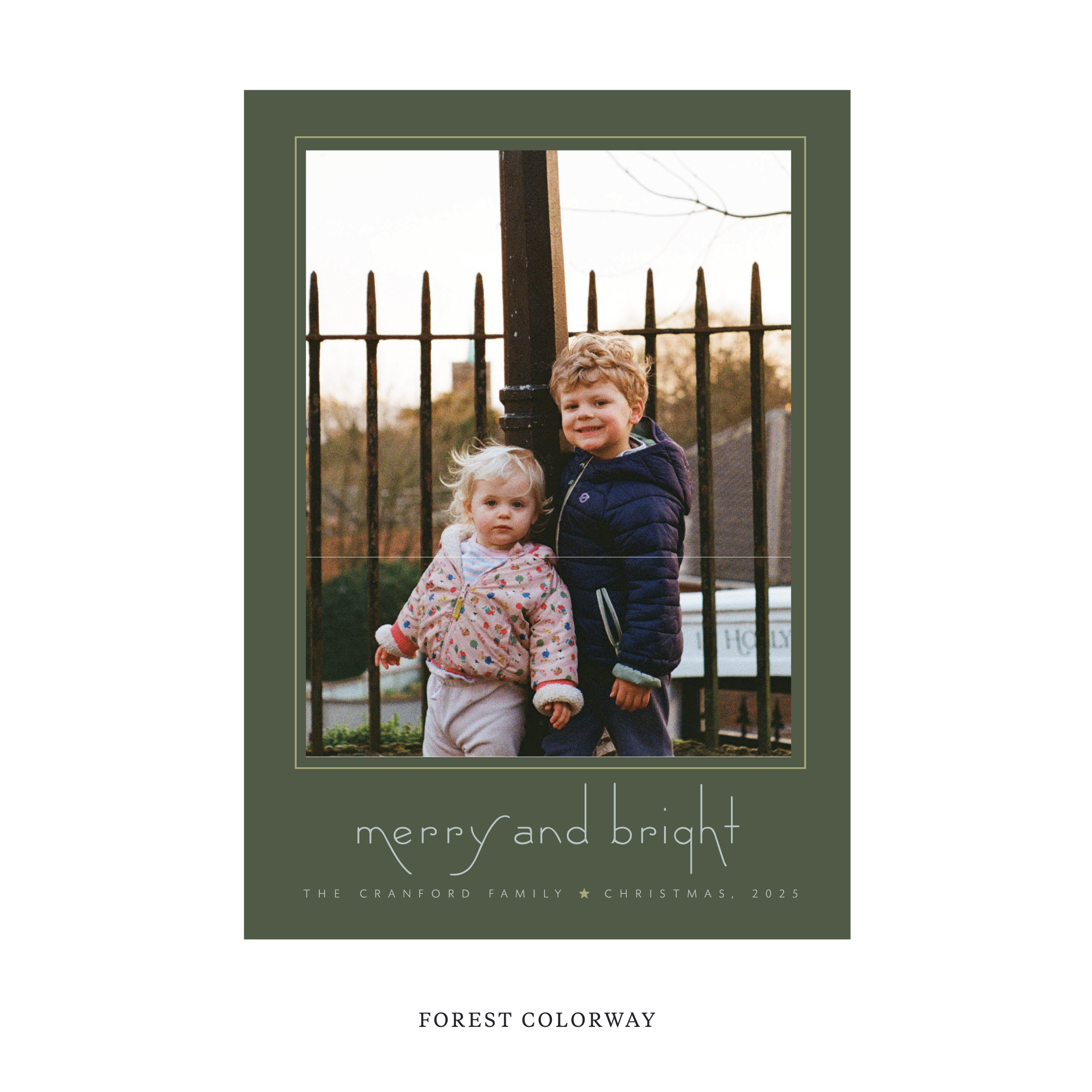 Cranford Classic Flat Print Holiday Card, Large