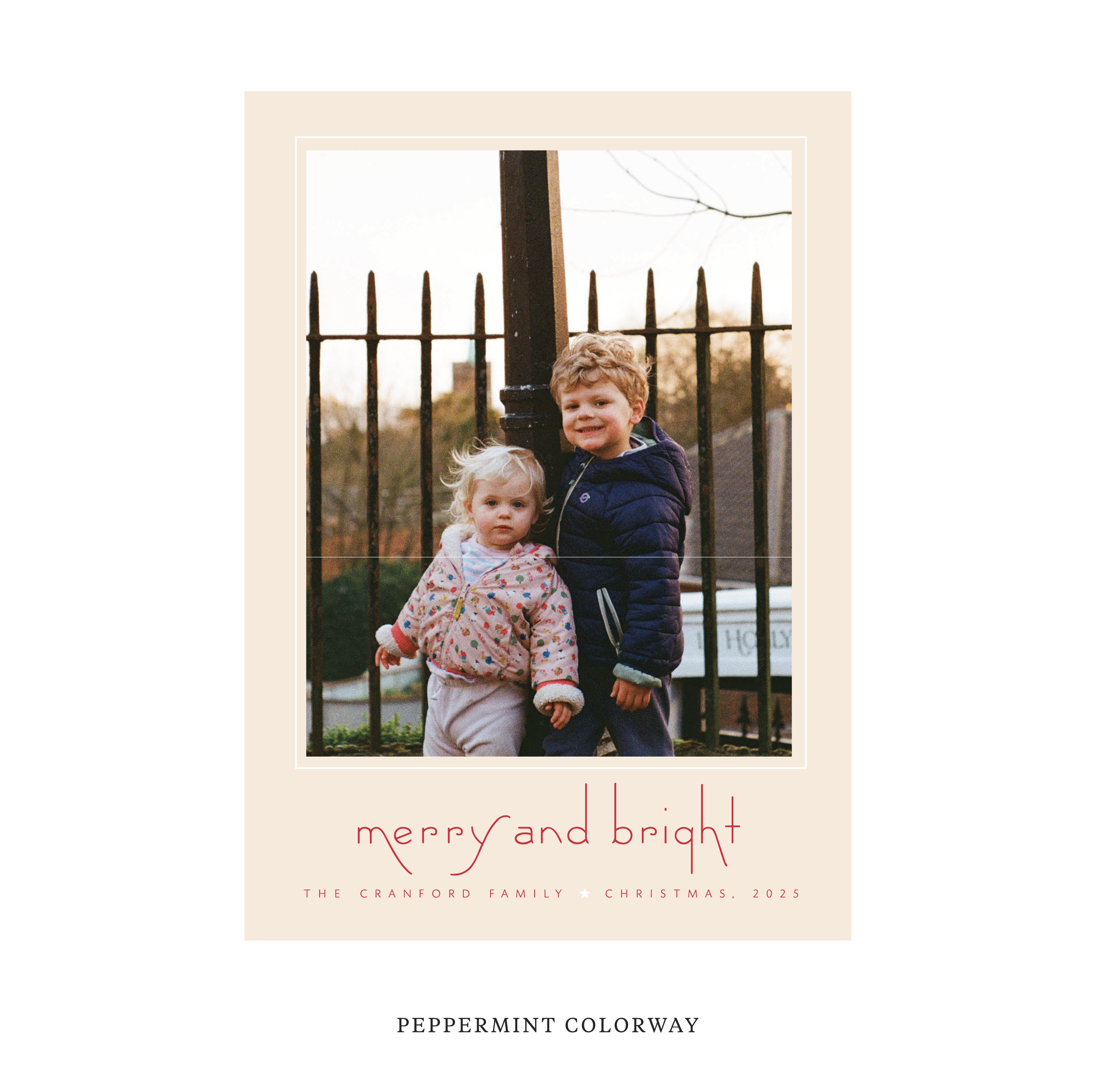 Cranford Classic Flat Print Holiday Card, Large