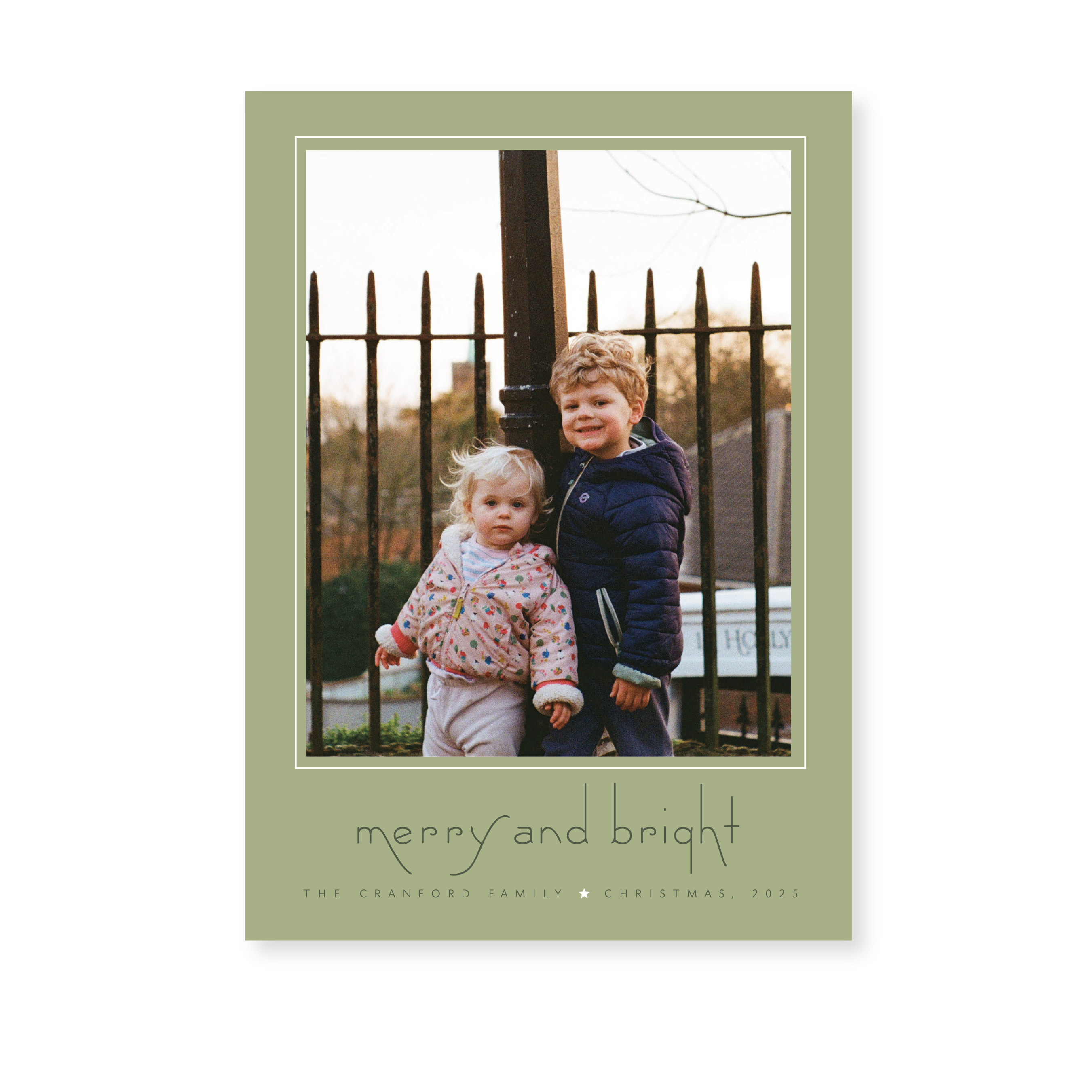 Cranford Classic Flat Print Holiday Card, Large