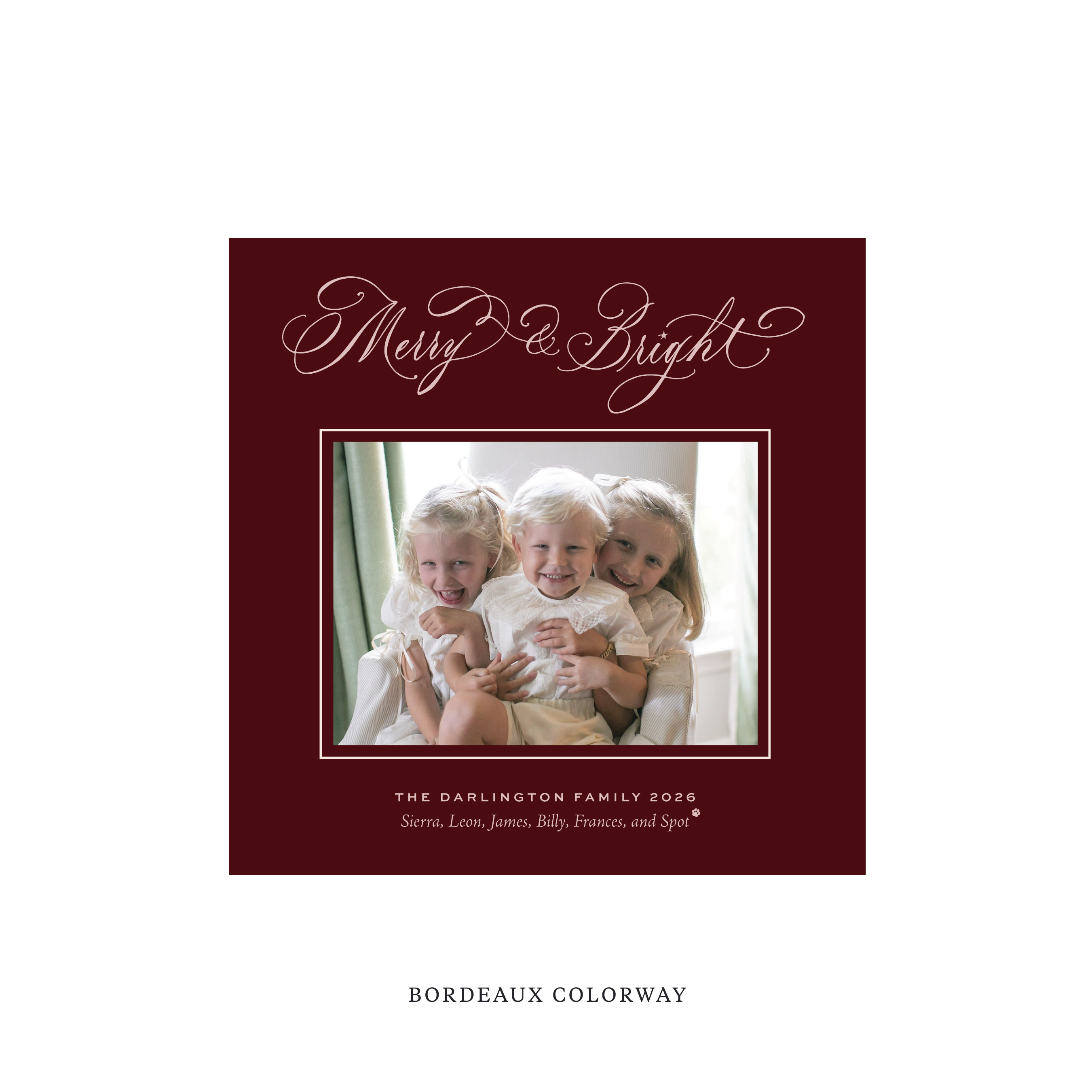 Ellington Classic Flat Print Holiday Card, Square