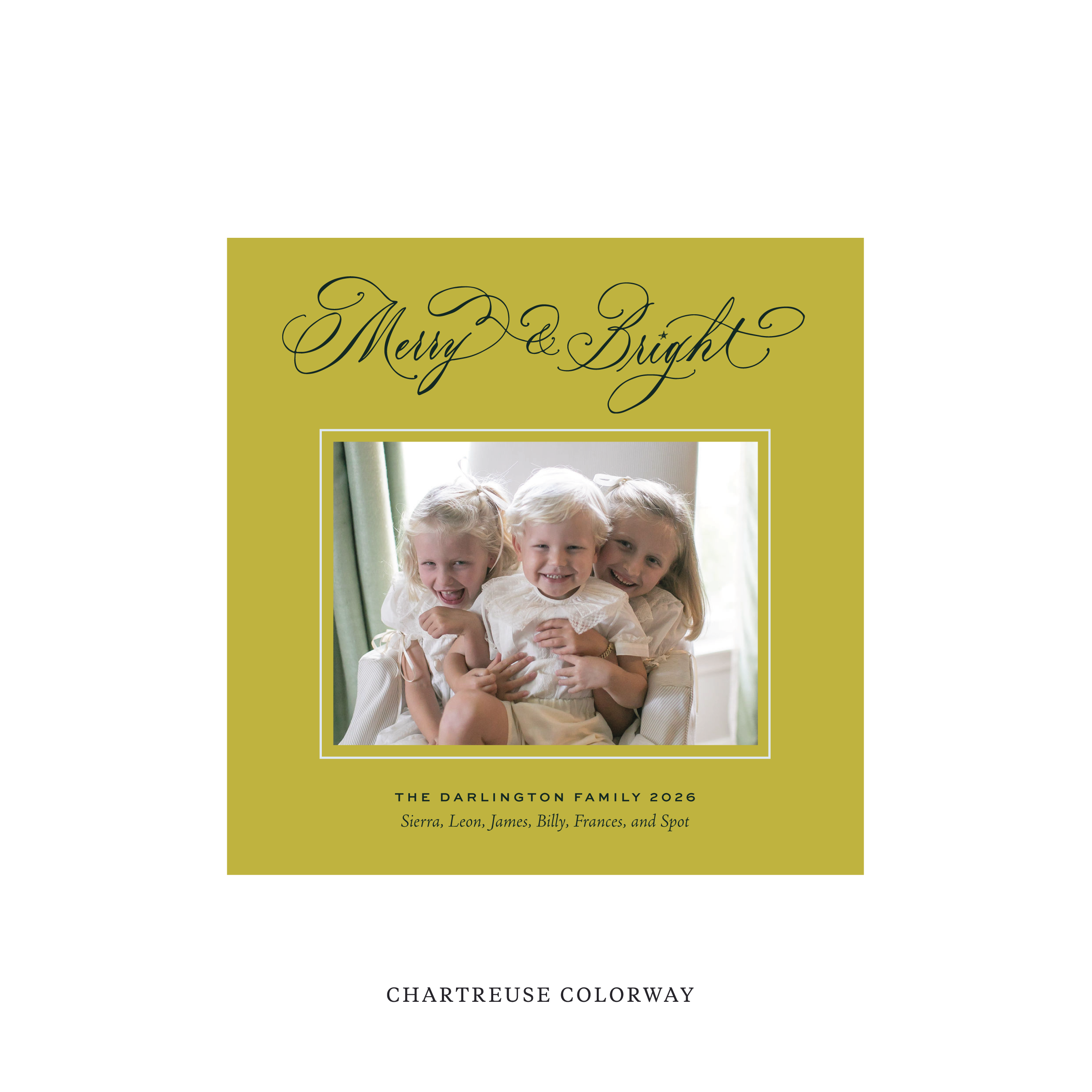 Ellington Classic Flat Print Holiday Card, Square