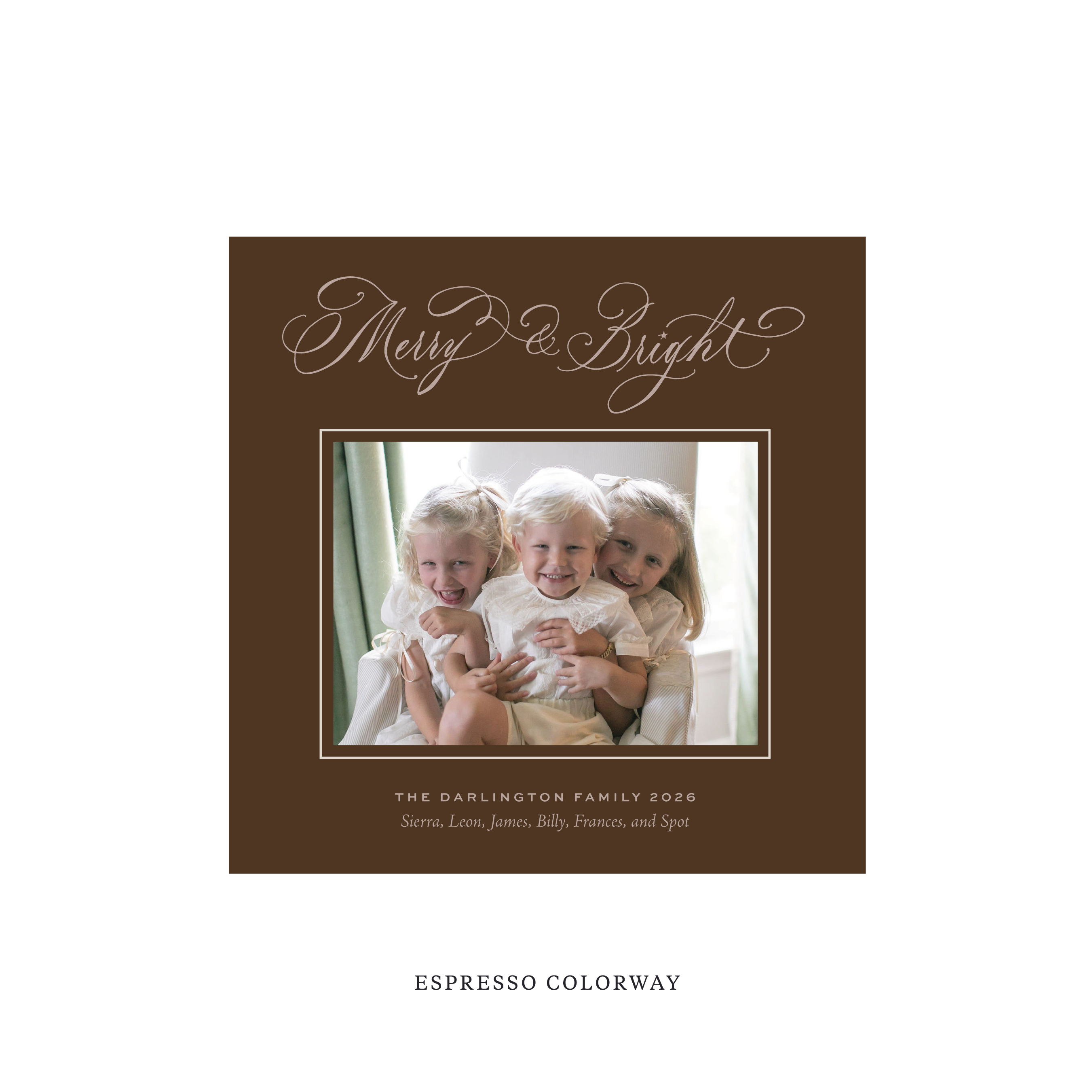 Ellington Classic Flat Print Holiday Card, Square