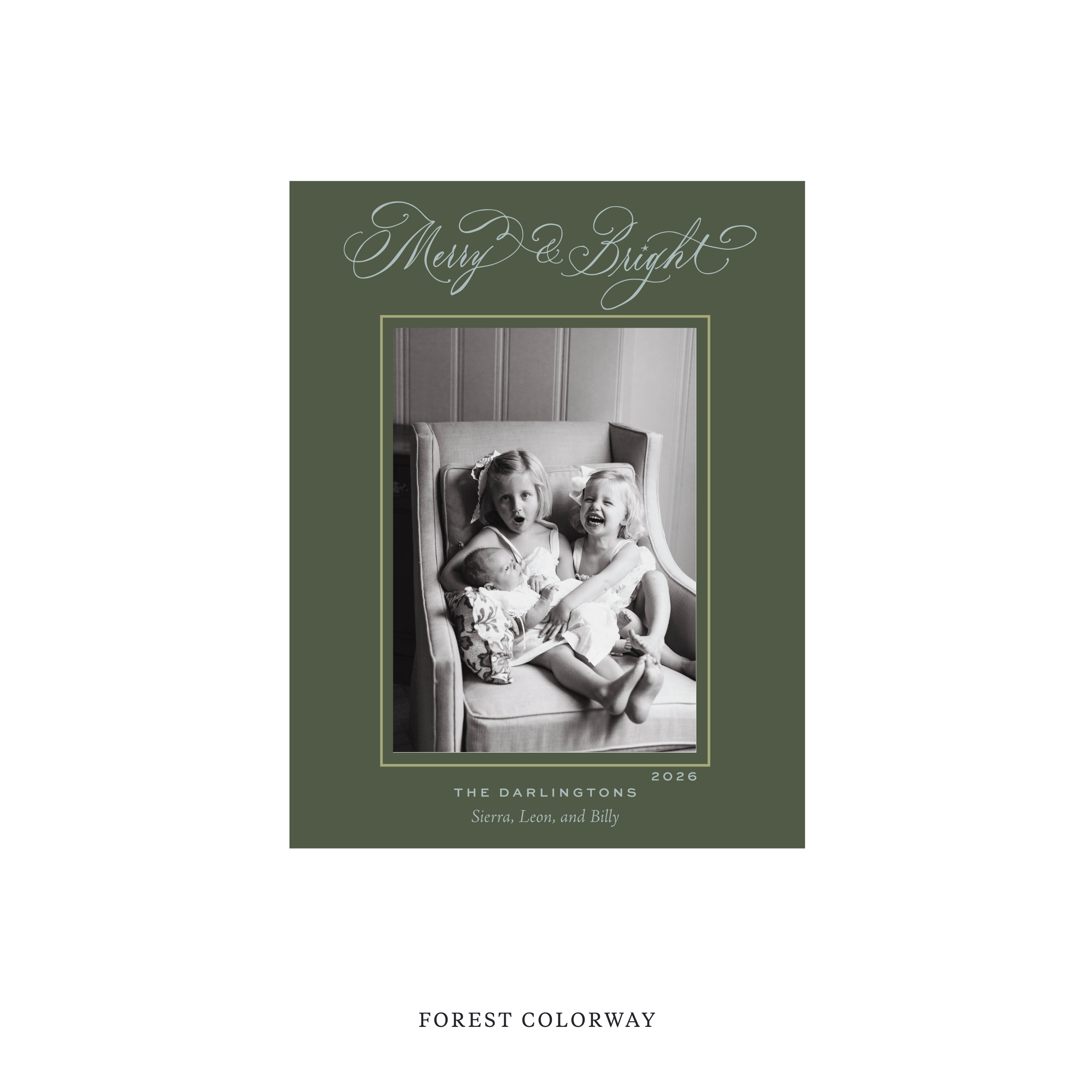 Ellington Classic Flat Print Holiday Card, Small II