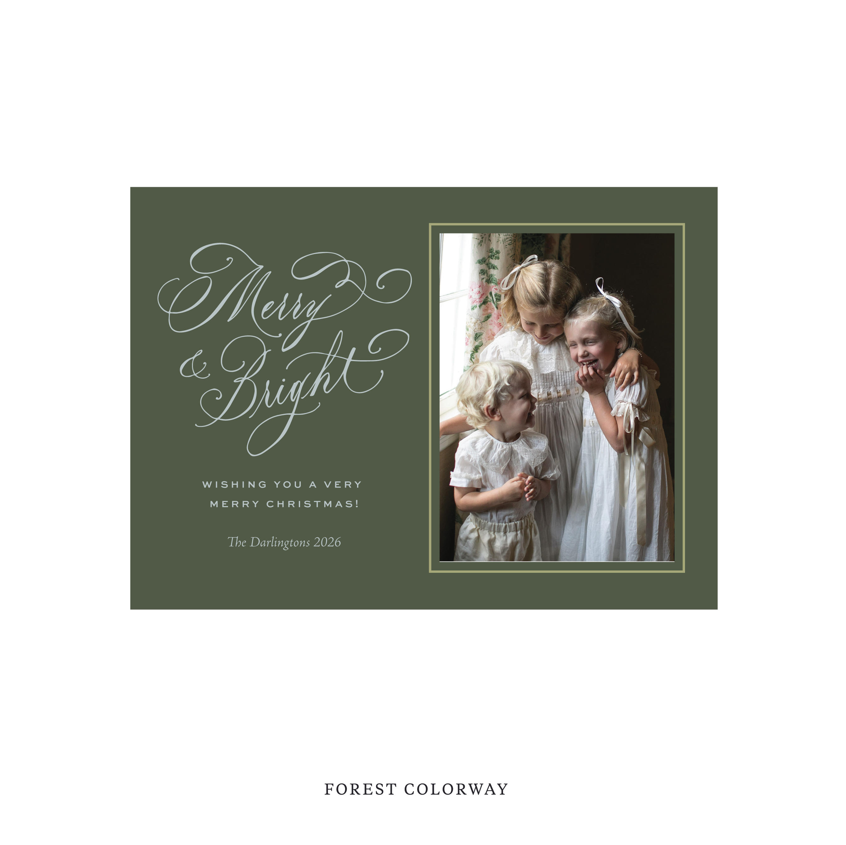 Ellington Classic Flat Print Holiday Card, Medium