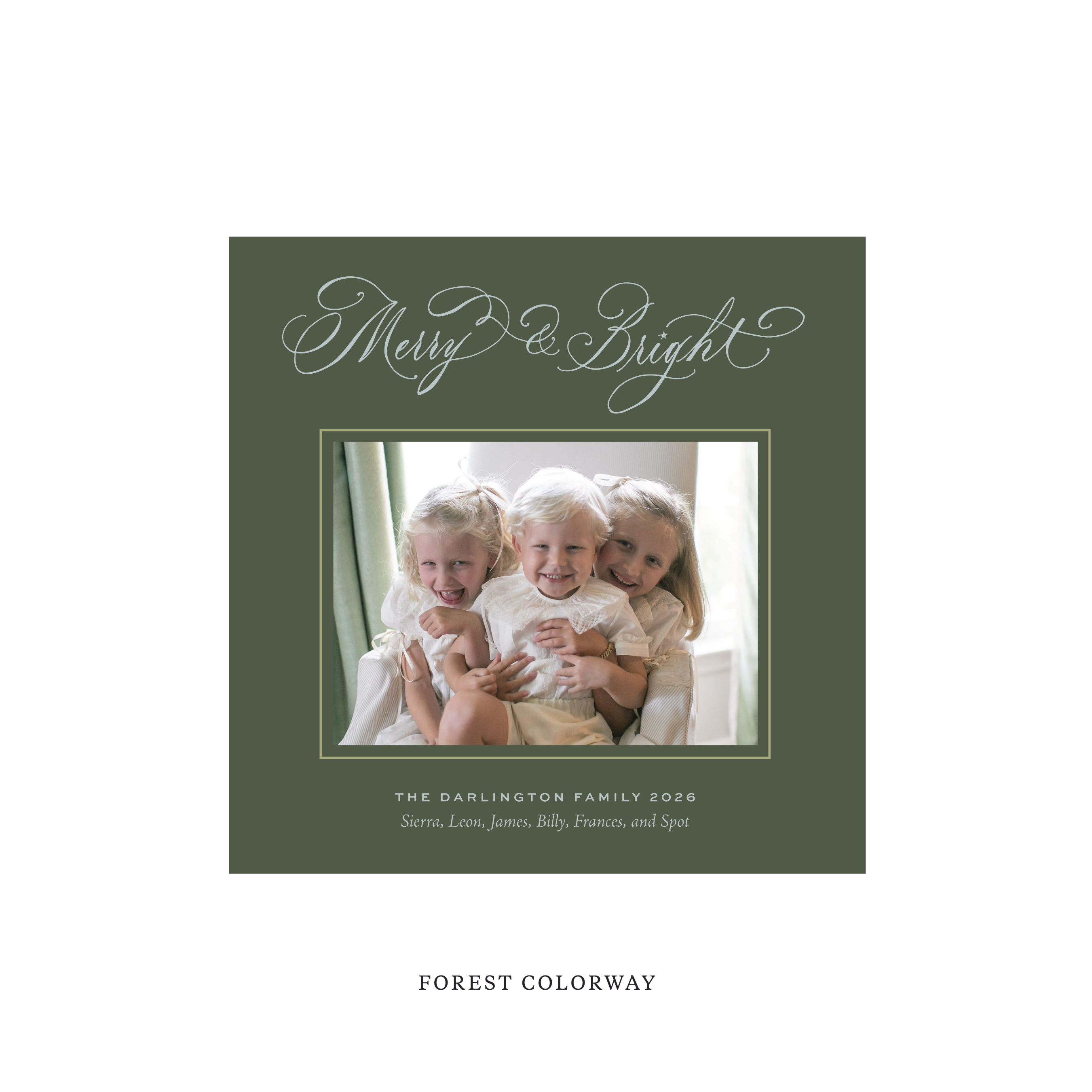 Ellington Classic Flat Print Holiday Card, Square