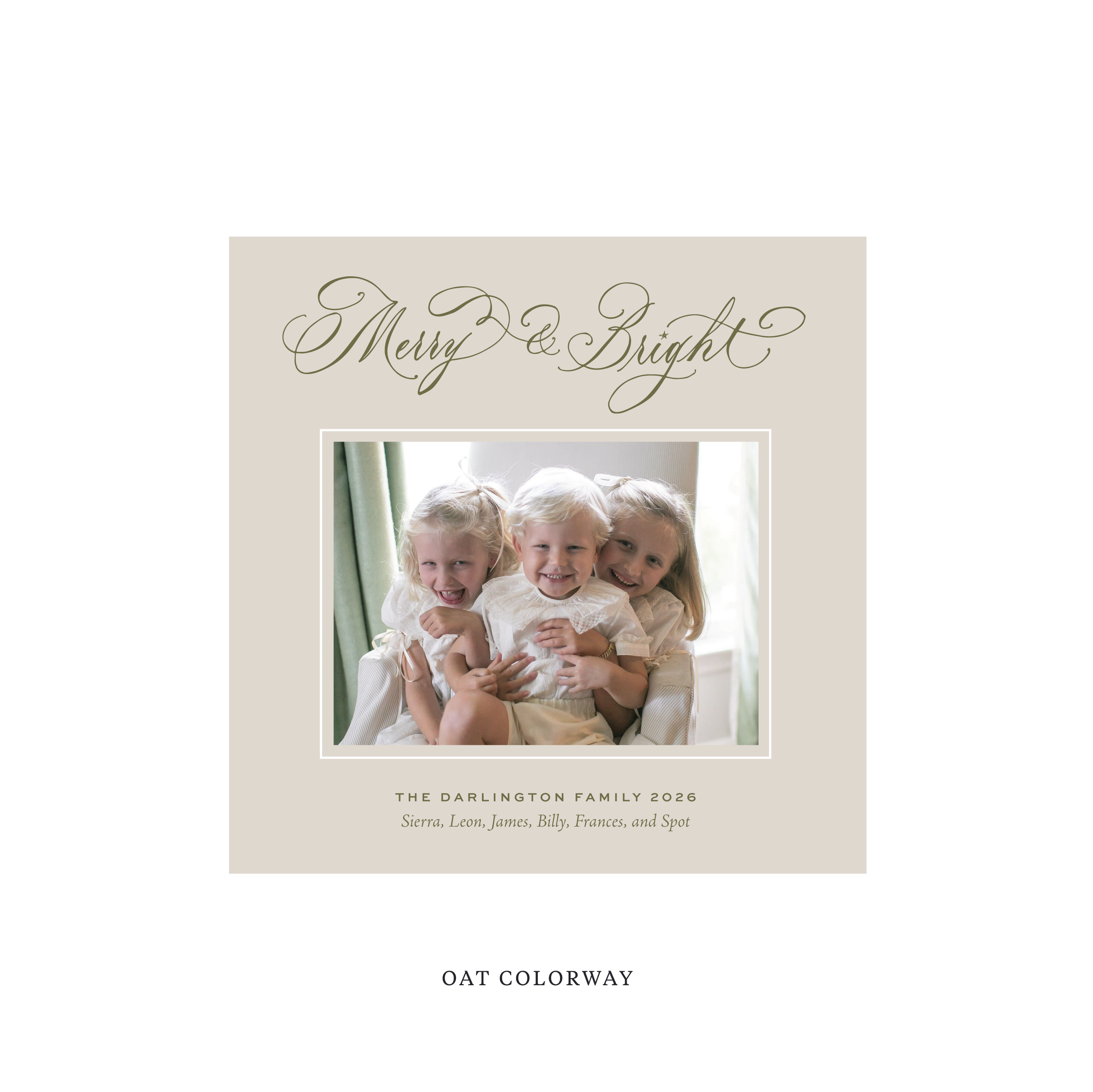 Ellington Classic Flat Print Holiday Card, Square