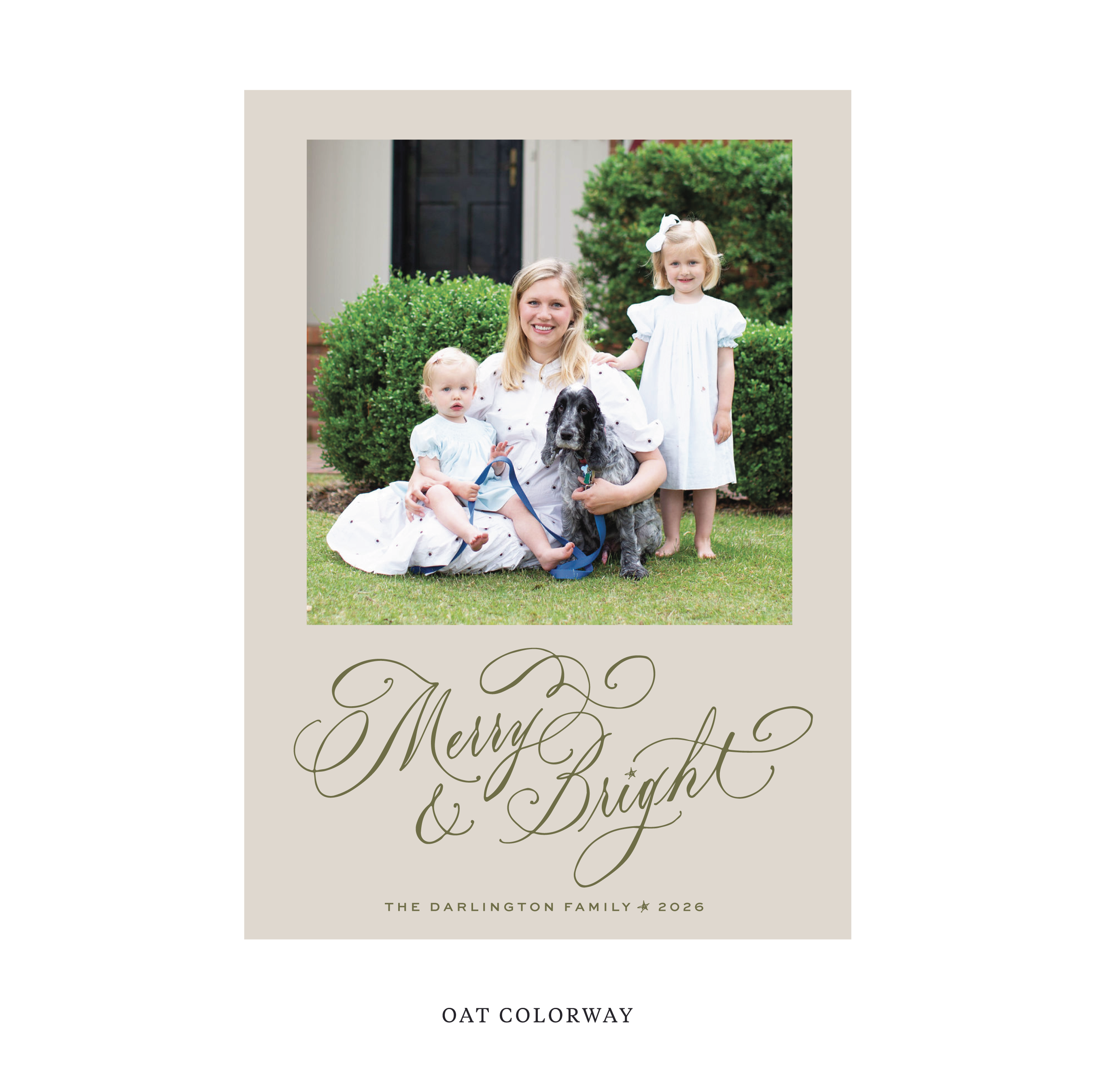 Ellington Classic Flat Print Holiday Card, Large