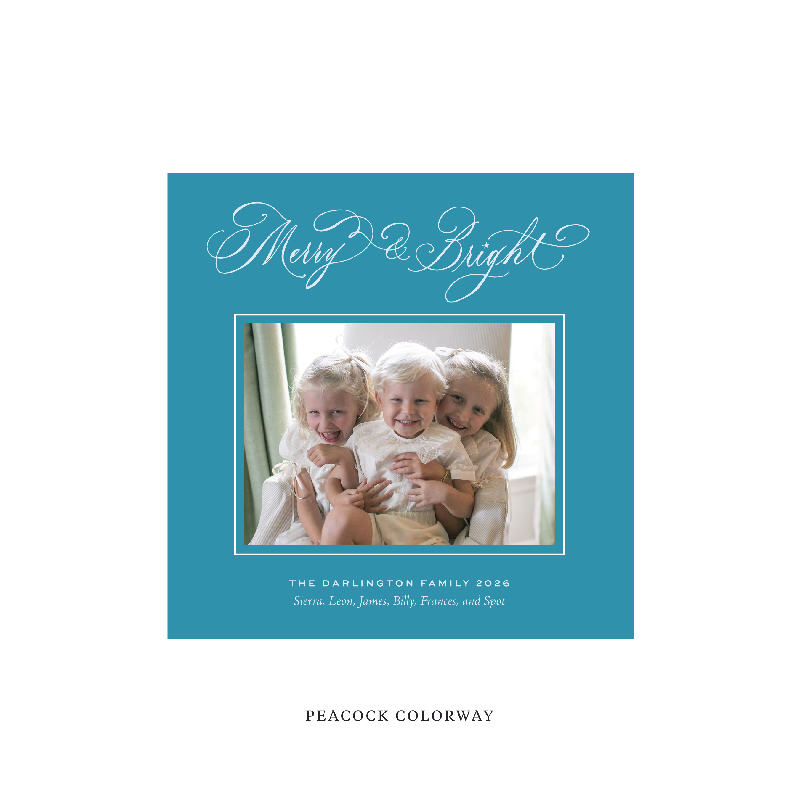 Ellington Classic Flat Print Holiday Card, Square