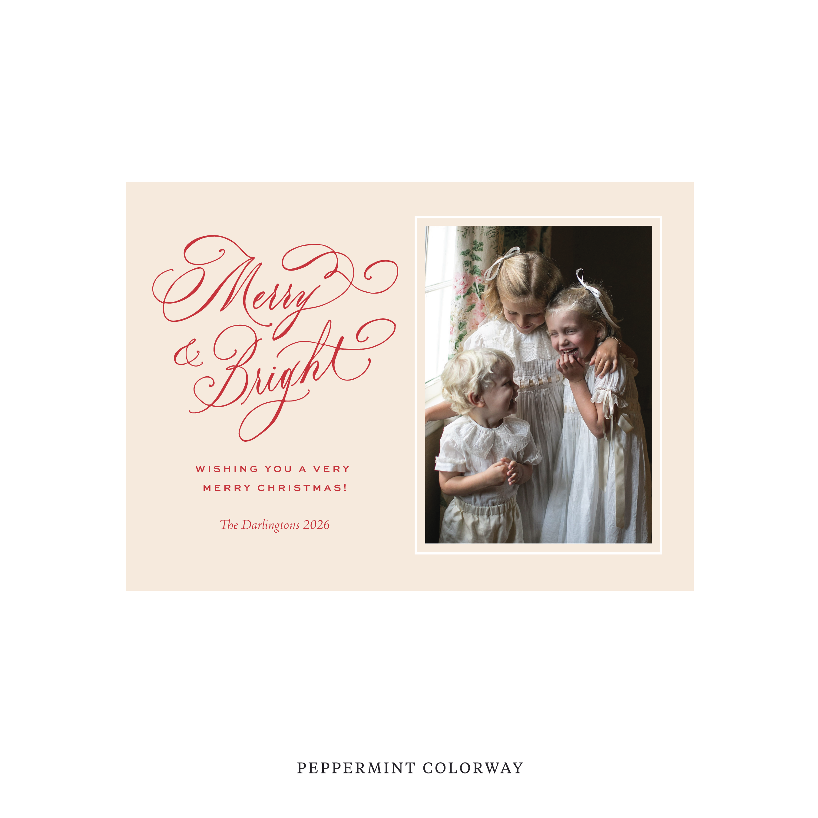 Ellington Classic Flat Print Holiday Card, Medium