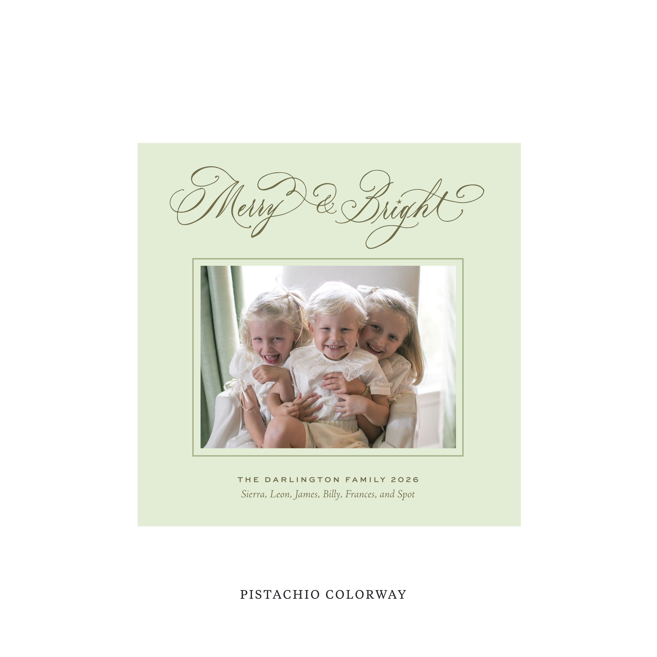 Ellington Classic Flat Print Holiday Card, Square