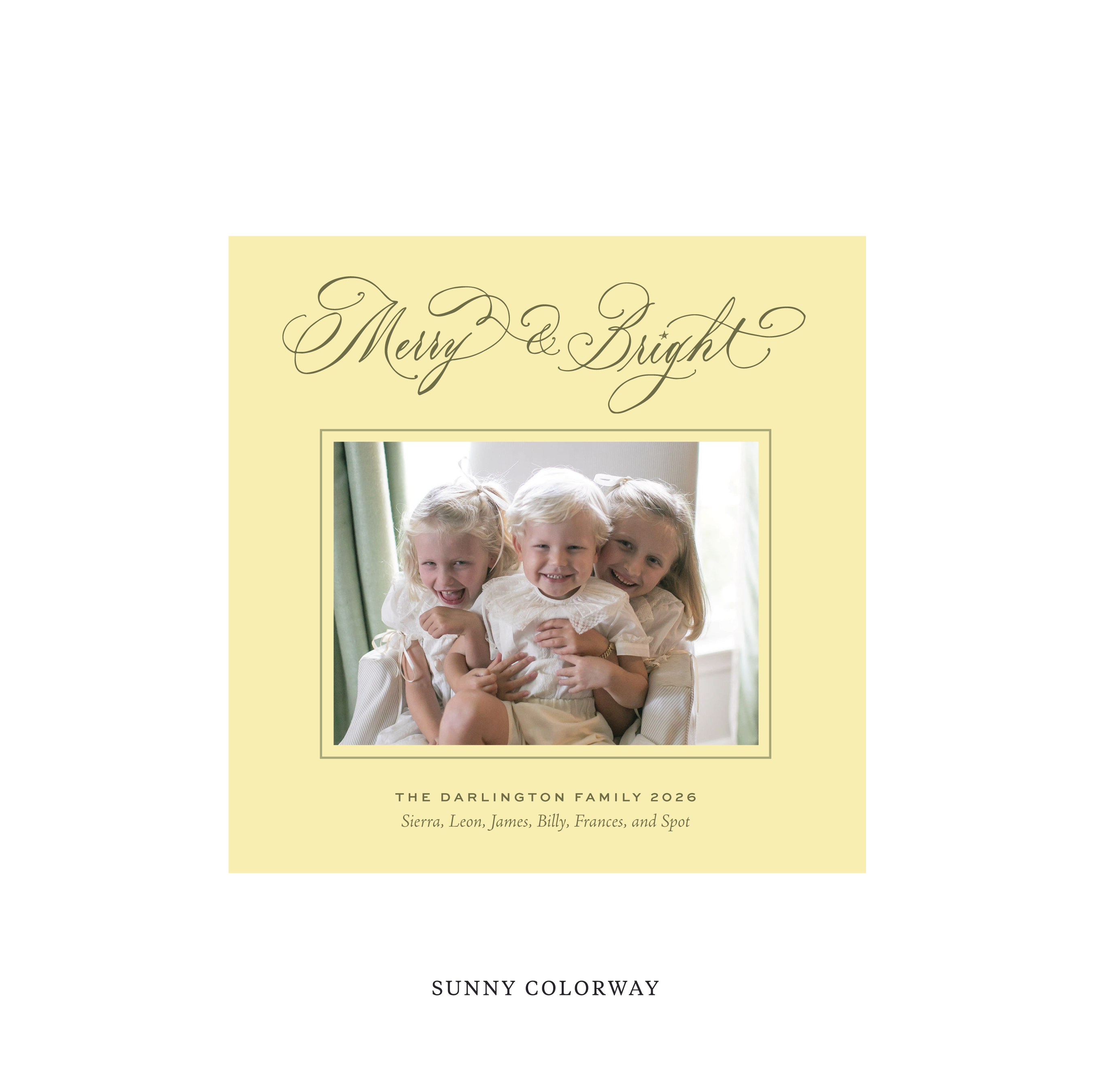 Ellington Classic Flat Print Holiday Card, Square
