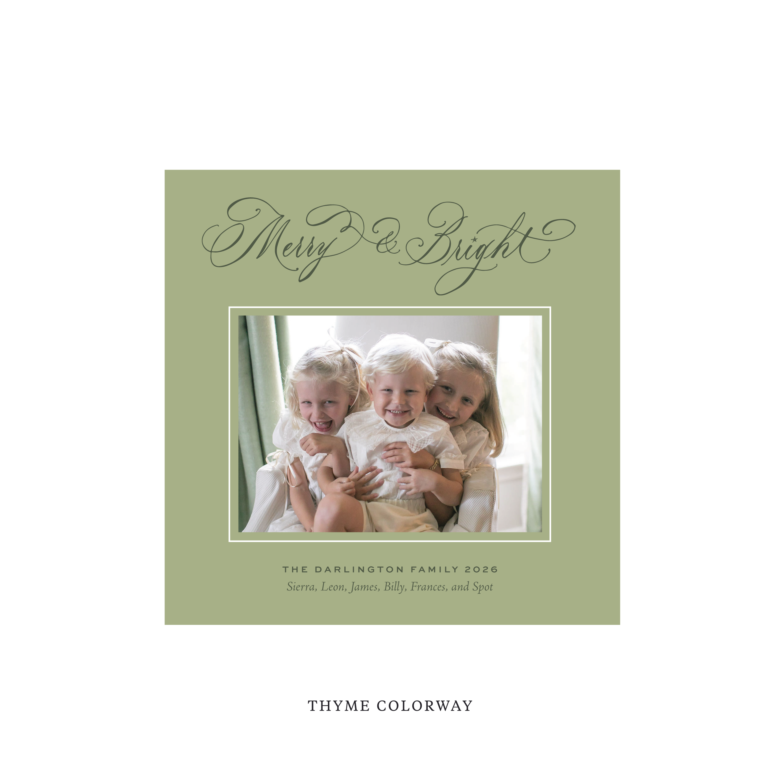 Ellington Classic Flat Print Holiday Card, Square